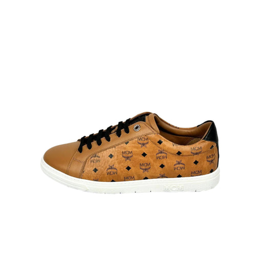 MCM Mens Terrain Derby Visetos Cognac Low Top Sneakers | Positivo Clothing