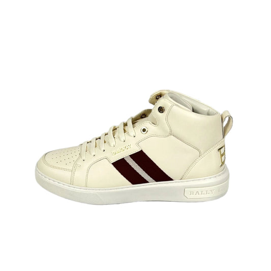 Bally Meson Bone Mid Top Leather Sneakers | Positivo Clothing