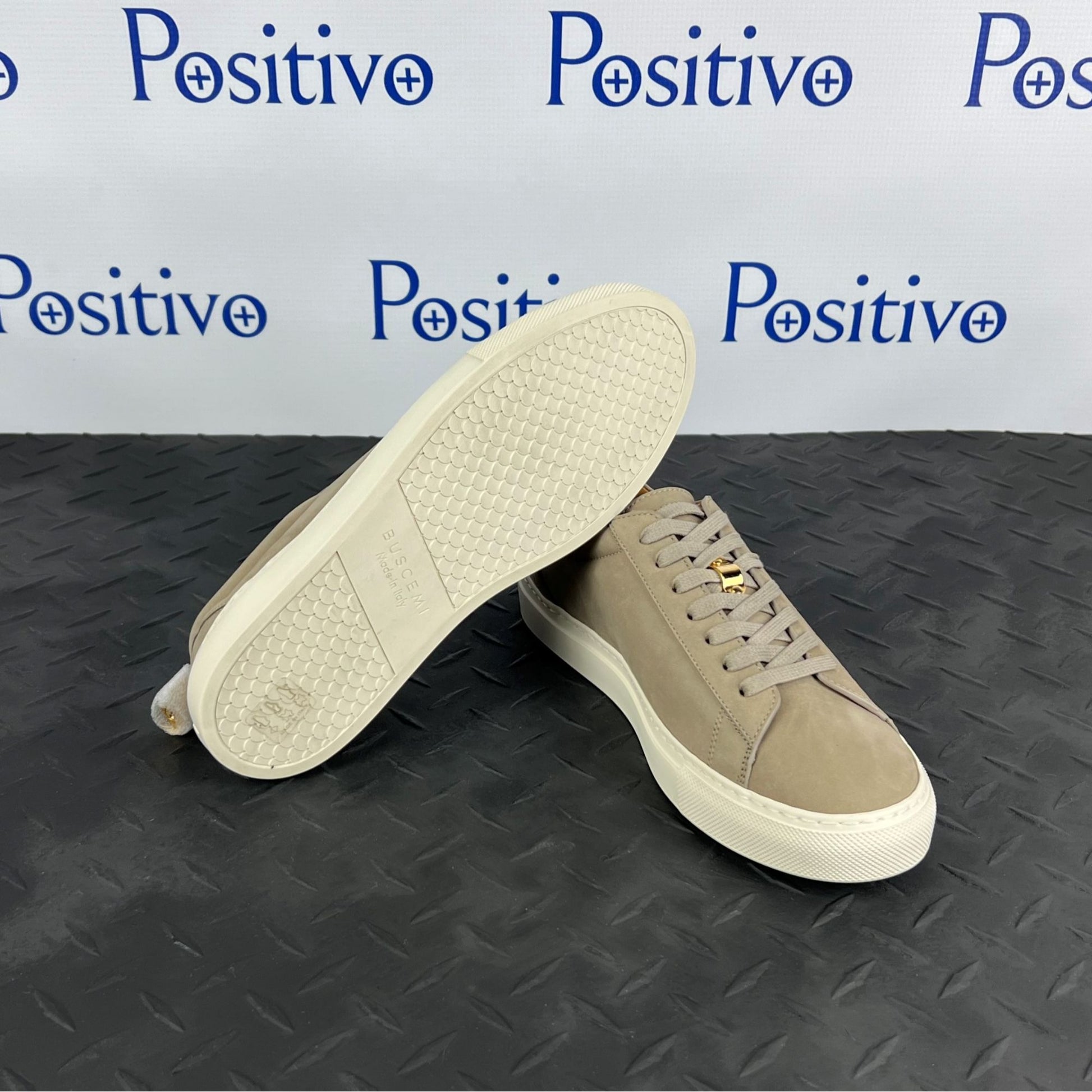 Buscemi Womens Tennis Lock Fog Nubuck Sneakers SAMPLE | Positivo Clothing