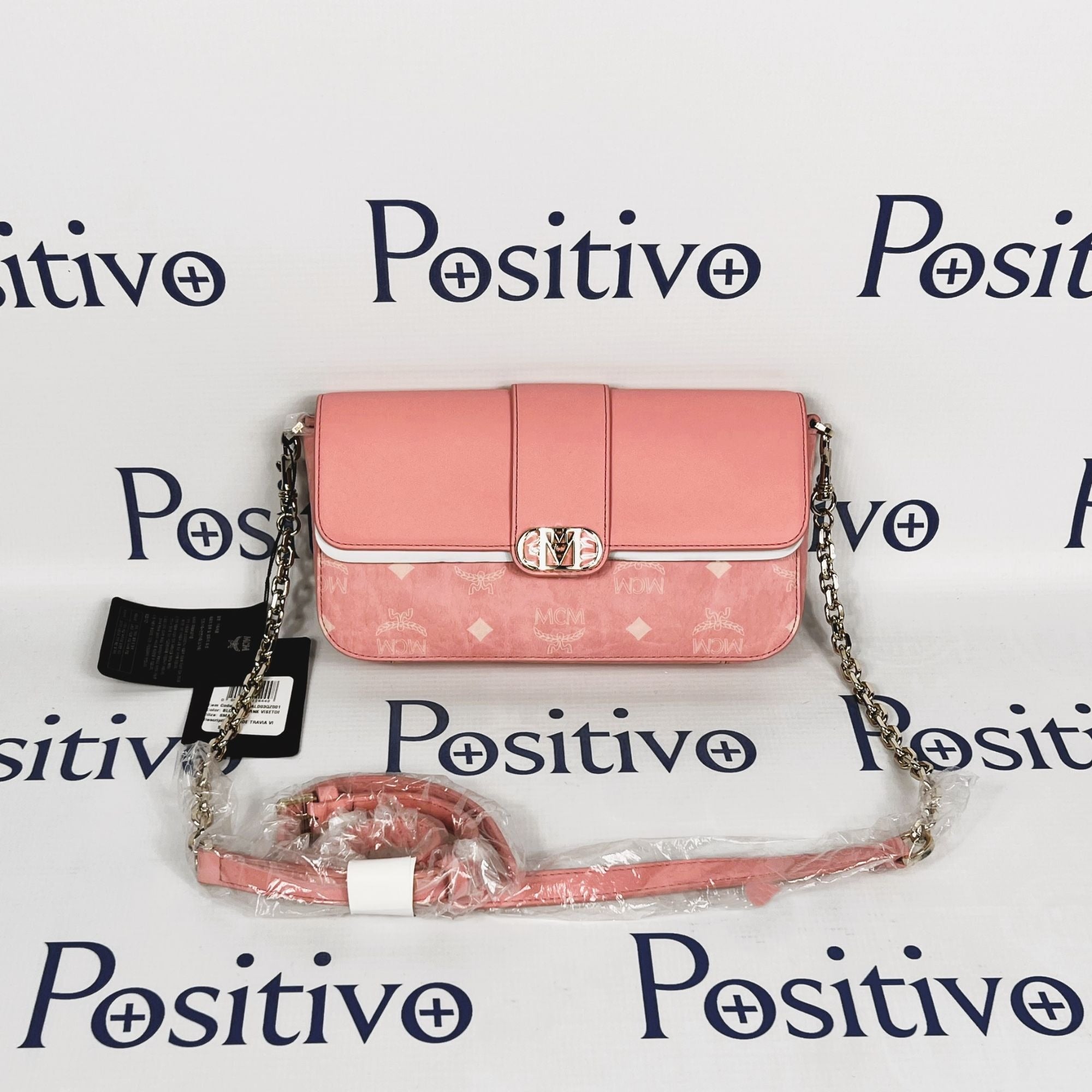 MCM Mode Travia Blossom Pink Leather Shoulder Bag | Positivo Clothing