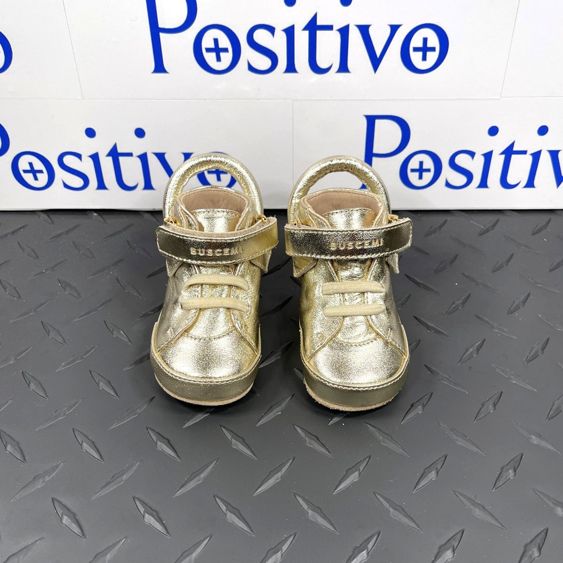 Buscemi 100MM Baby Gold Leather Sneakers | Positivo Clothing