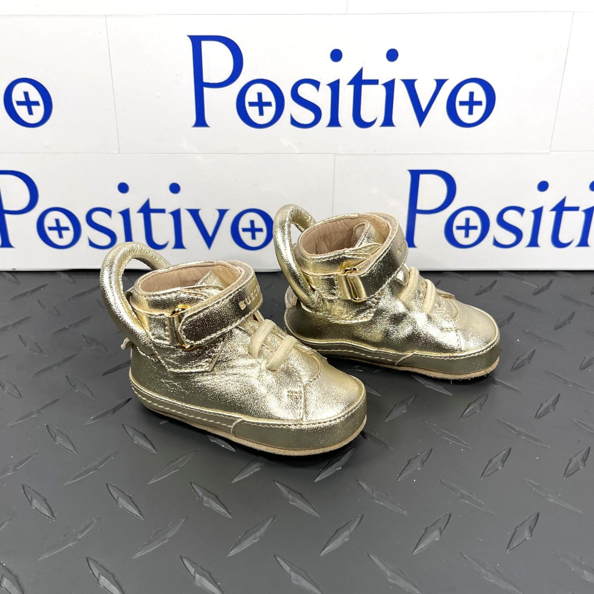 Buscemi 100MM Baby Gold Leather Sneakers | Positivo Clothing