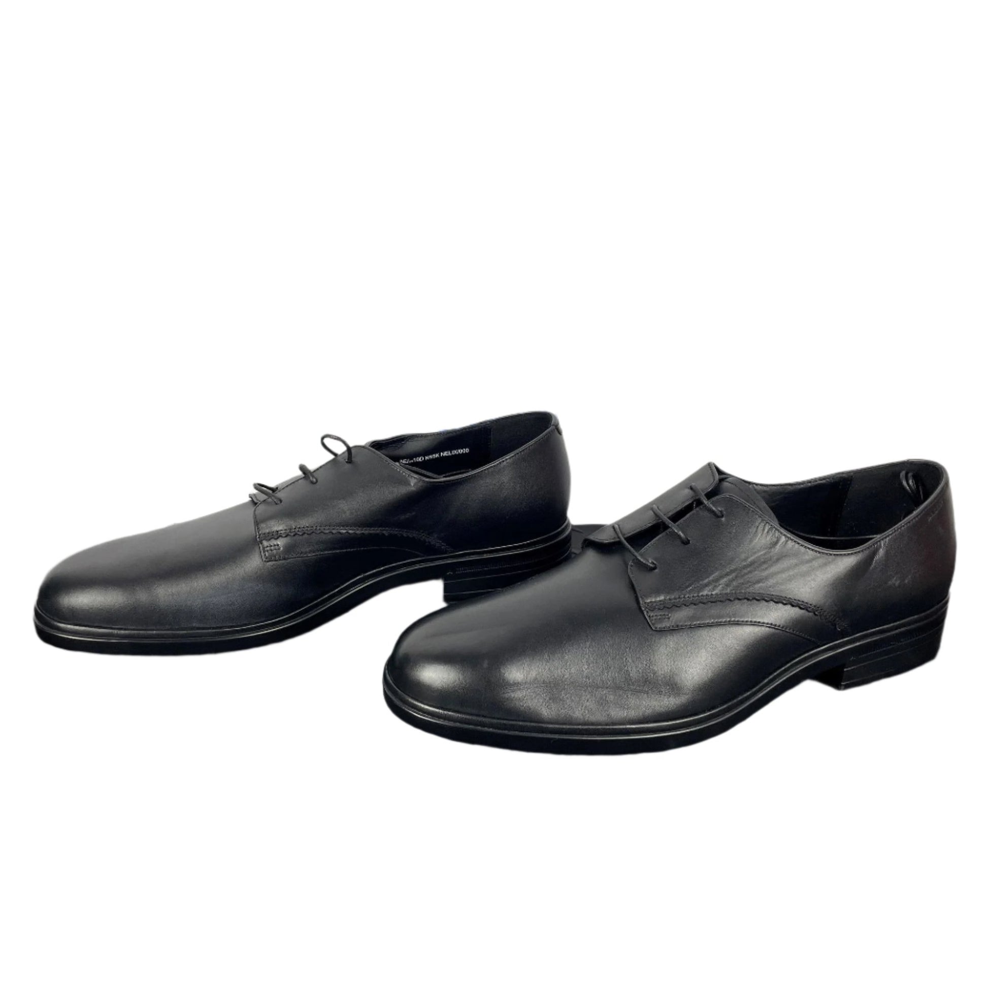 Bally Mens Nelix Black Leather Plain Oxfords Shoes | Positivo Clothing