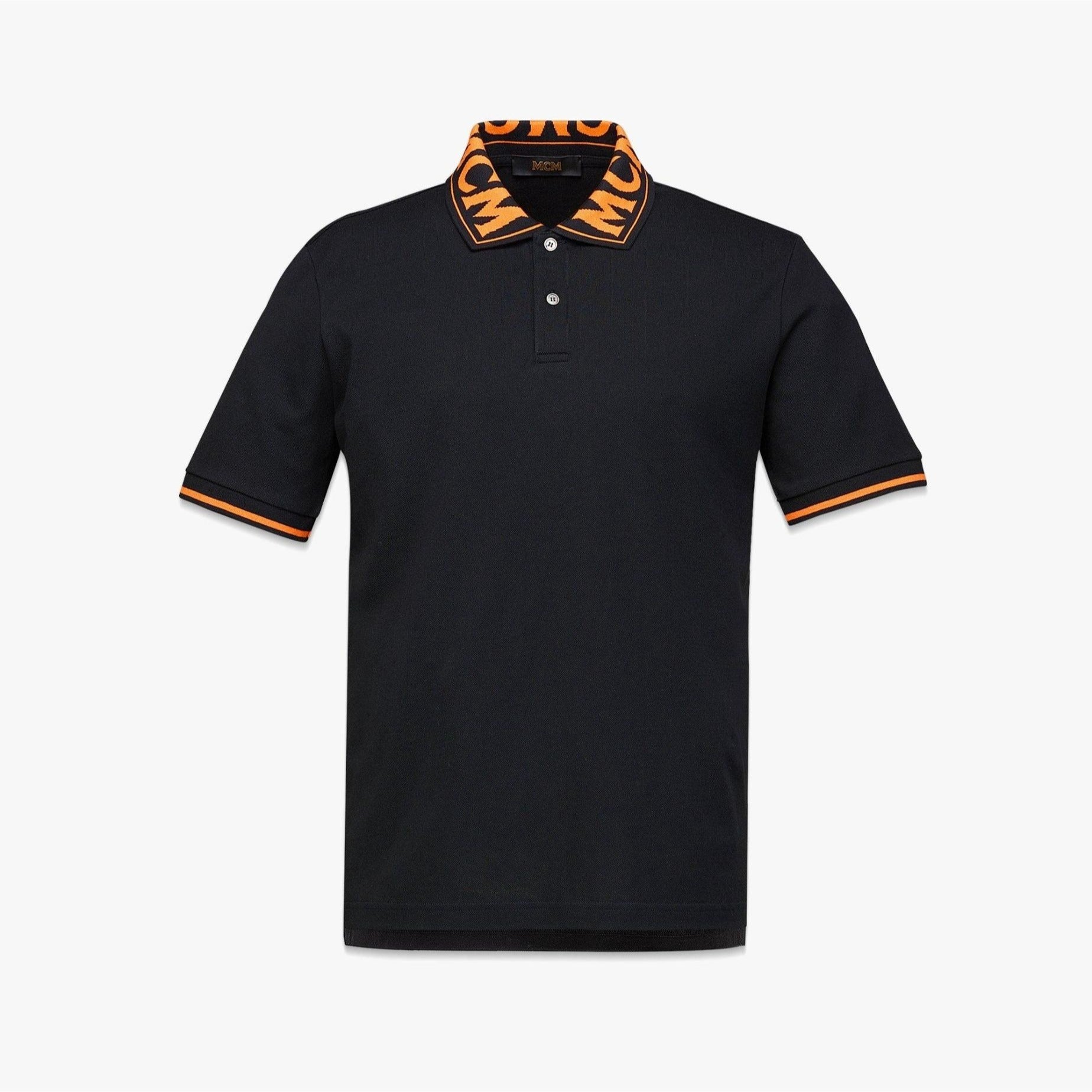 MCM Mens Logo Persimmon Orange Cotton Polo Shirt | Positivo Clothing