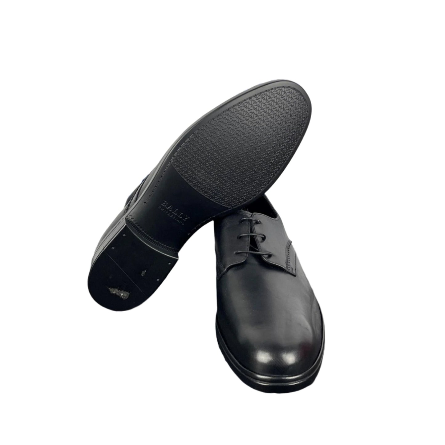 Bally Mens Nelix Black Leather Plain Oxfords Shoes | Positivo Clothing