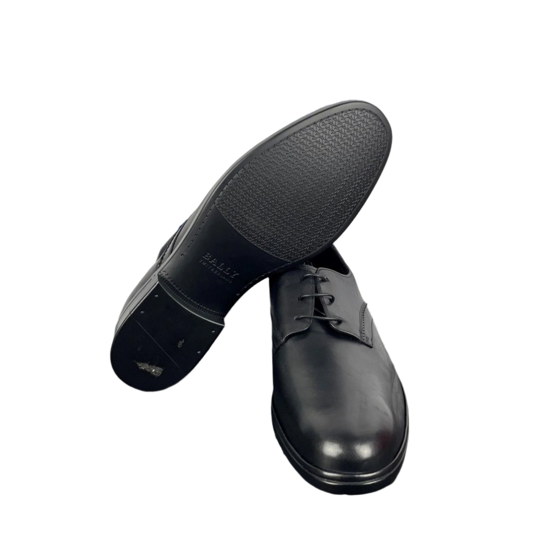 Bally Mens Nelix Black Leather Plain Oxfords Shoes | Positivo Clothing