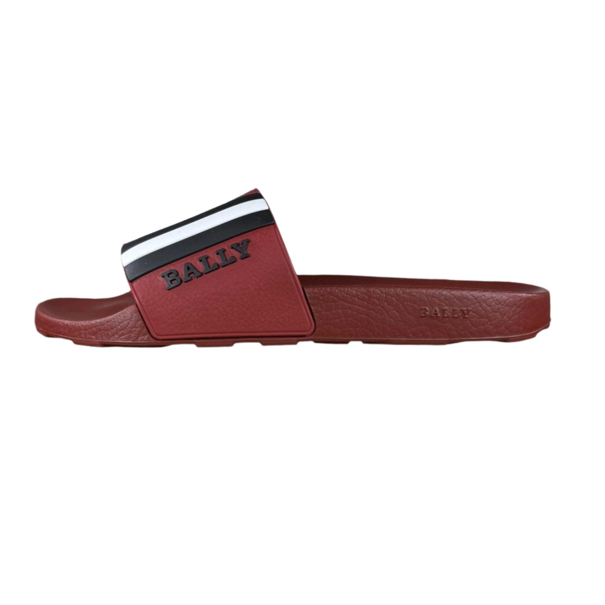 Bally Mens Saxor Red Rubber Slides | Positivo Clothing