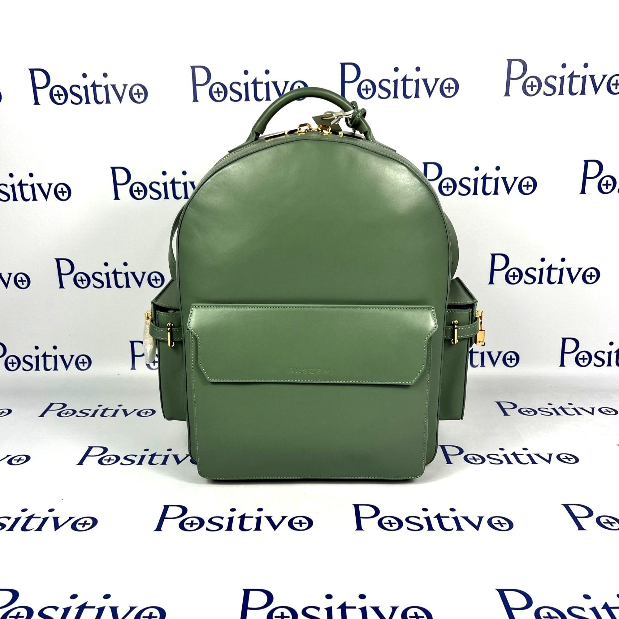 Buscemi Green Leather Backpack Bag | Positivo Clothing