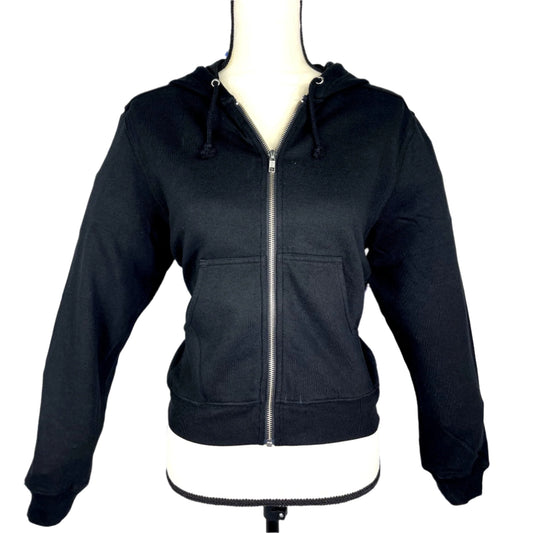 BLK DNM Women's Black Zip-Up Pocket Hoodie/Sweatshirt | Positivo Clothing