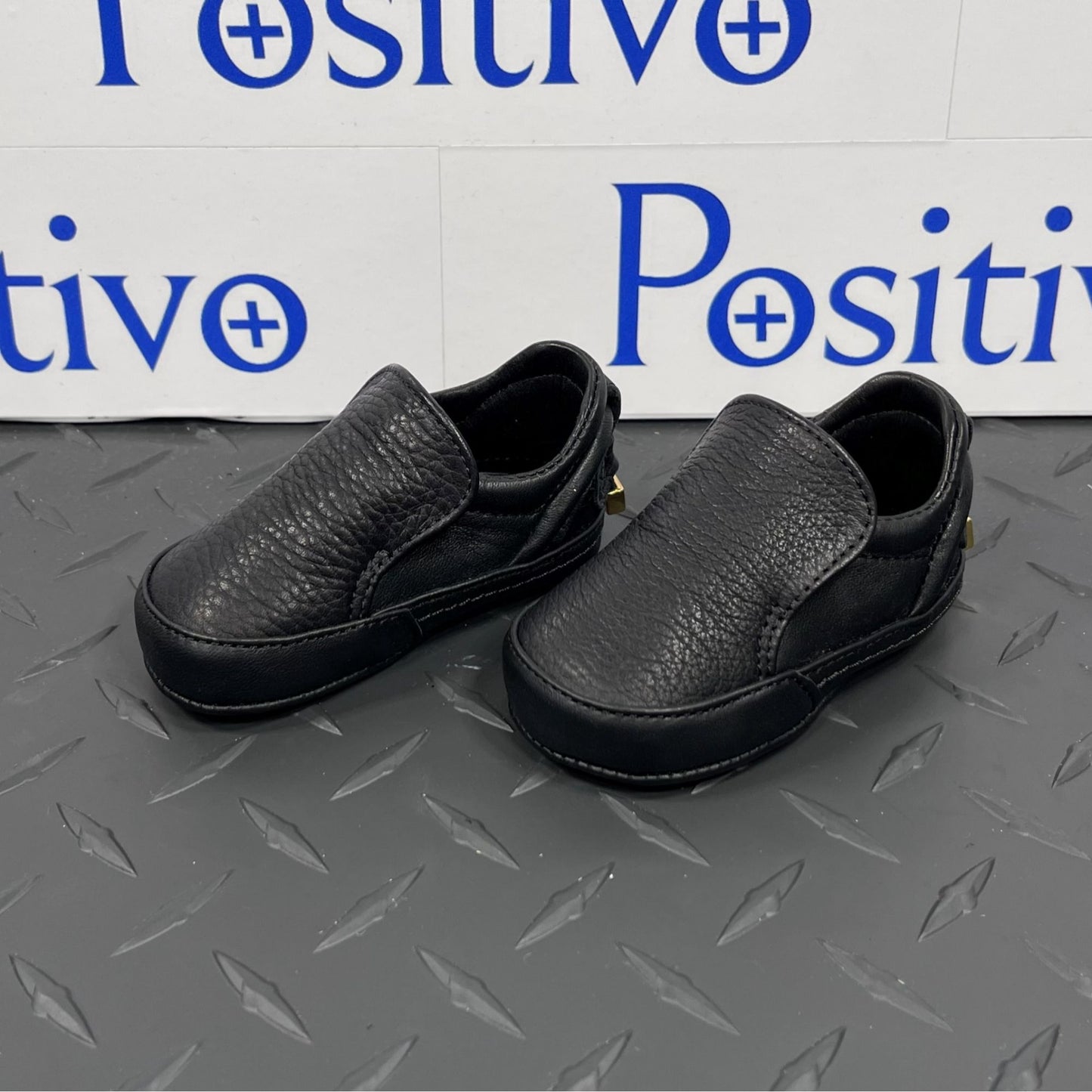 Buscemi 40MM Baby Alce/Flat Black Leather Sneakers | Positivo Clothing