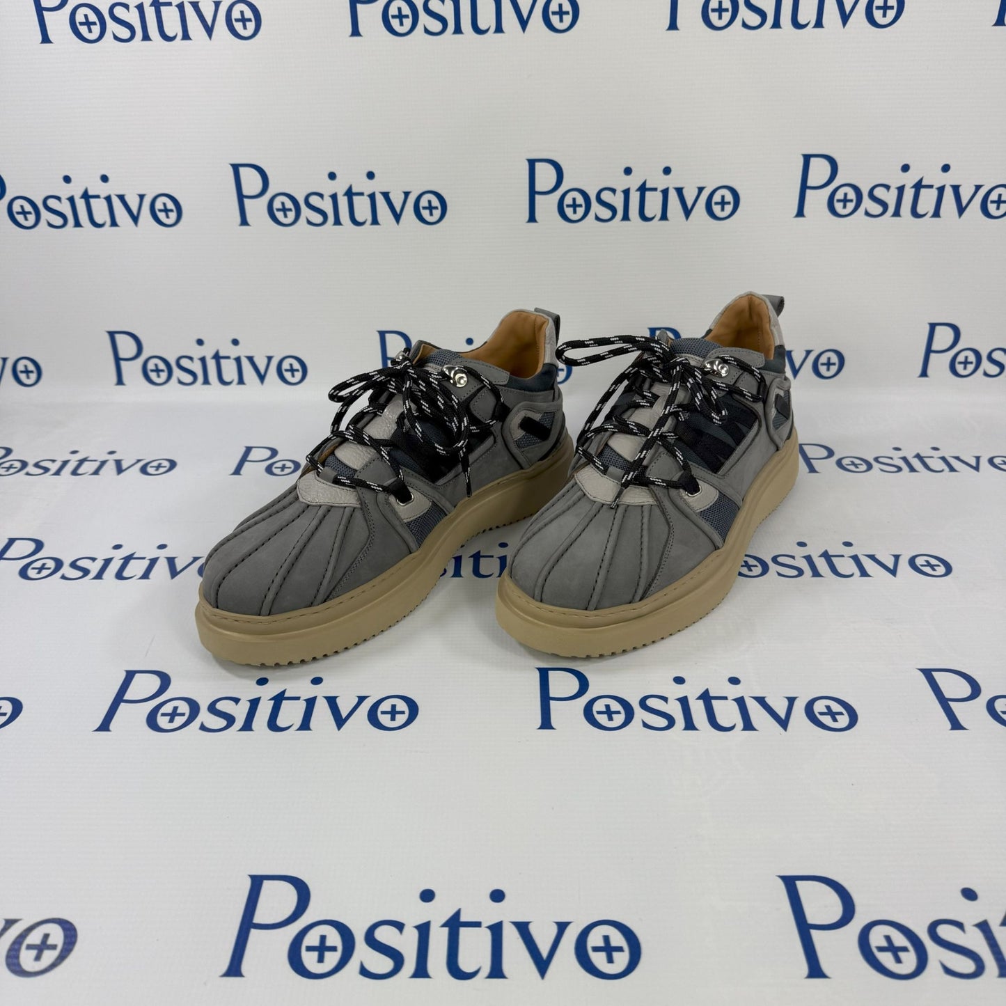 Buscemi Duck Boot MIx Nabuk Alce Grey Leather Sneakers | Positivo Clothing