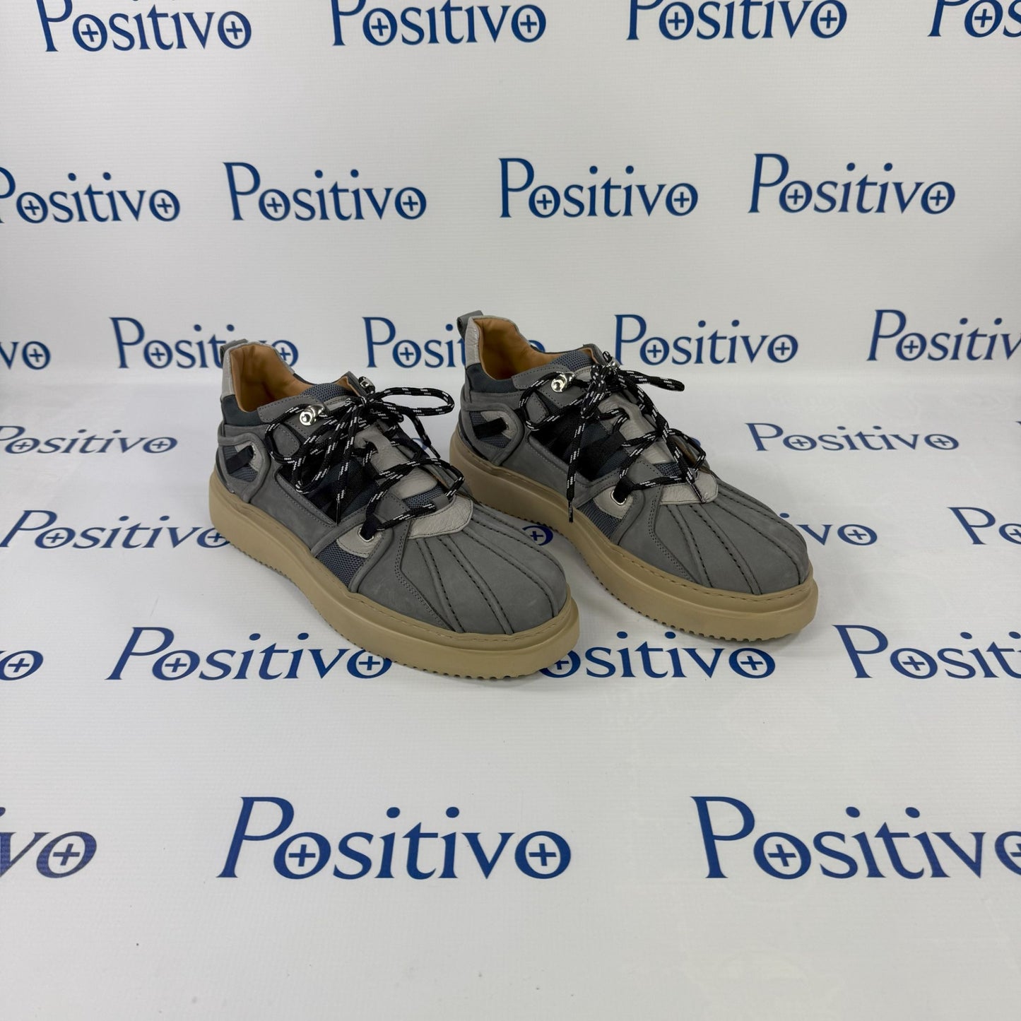 Buscemi Duck Boot MIx Nabuk Alce Grey Leather Sneakers | Positivo Clothing