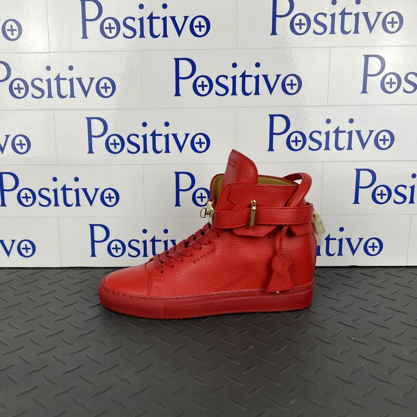 Buscemi 100MM Alta Red Leather Sneaker | Positivo Clothing