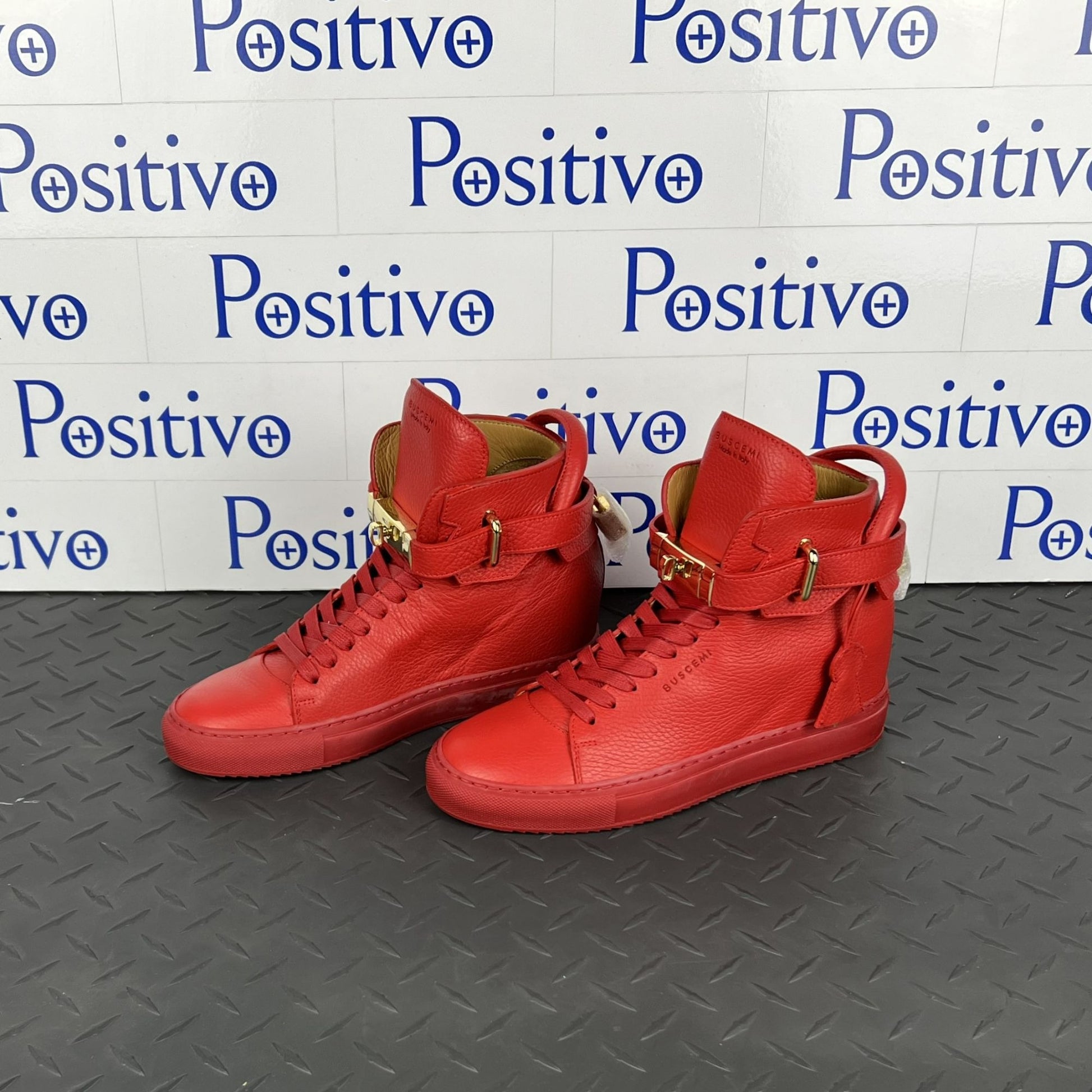 Buscemi 100MM Alta Red Leather Sneaker | Positivo Clothing