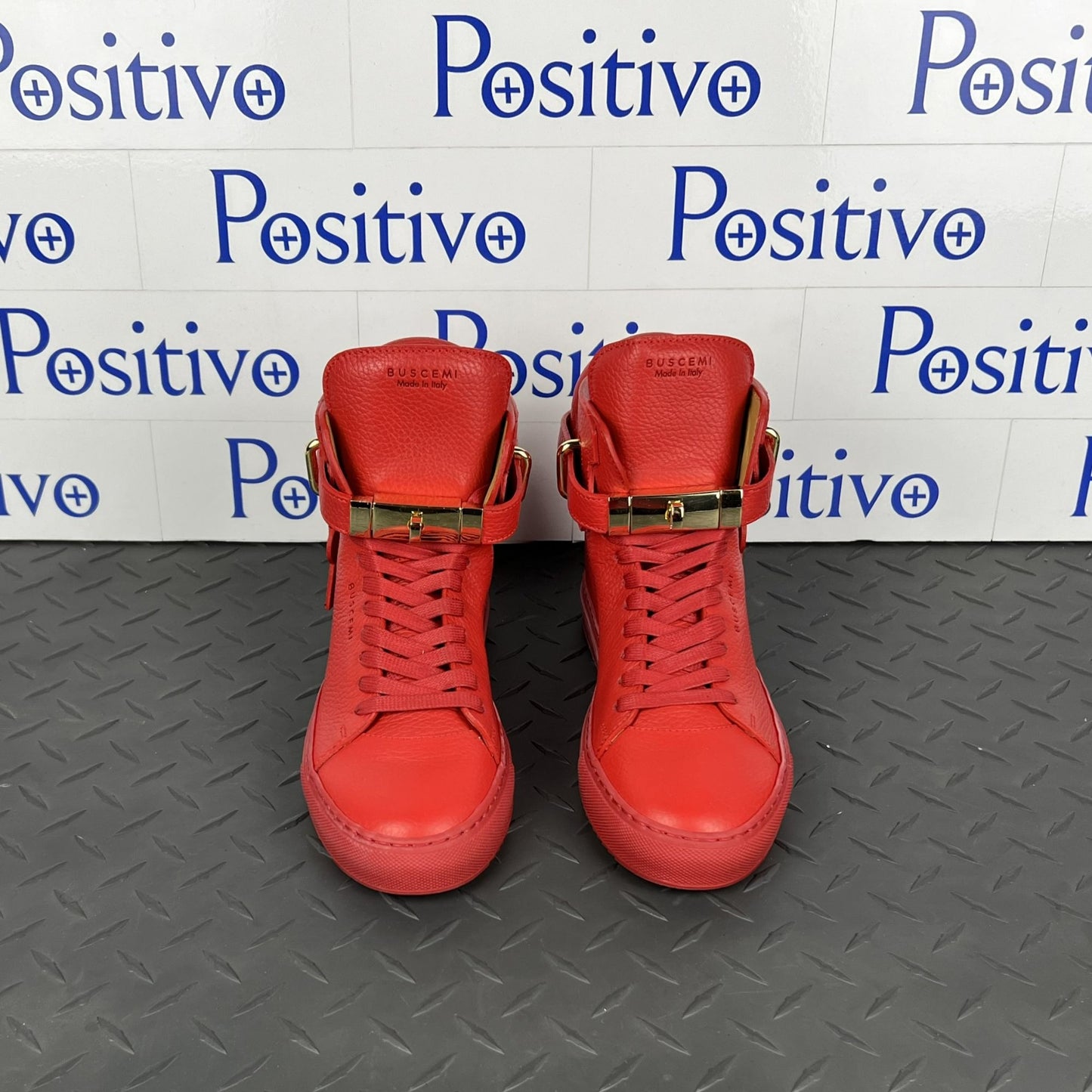 Buscemi 100MM Alta Red Leather Sneaker | Positivo Clothing