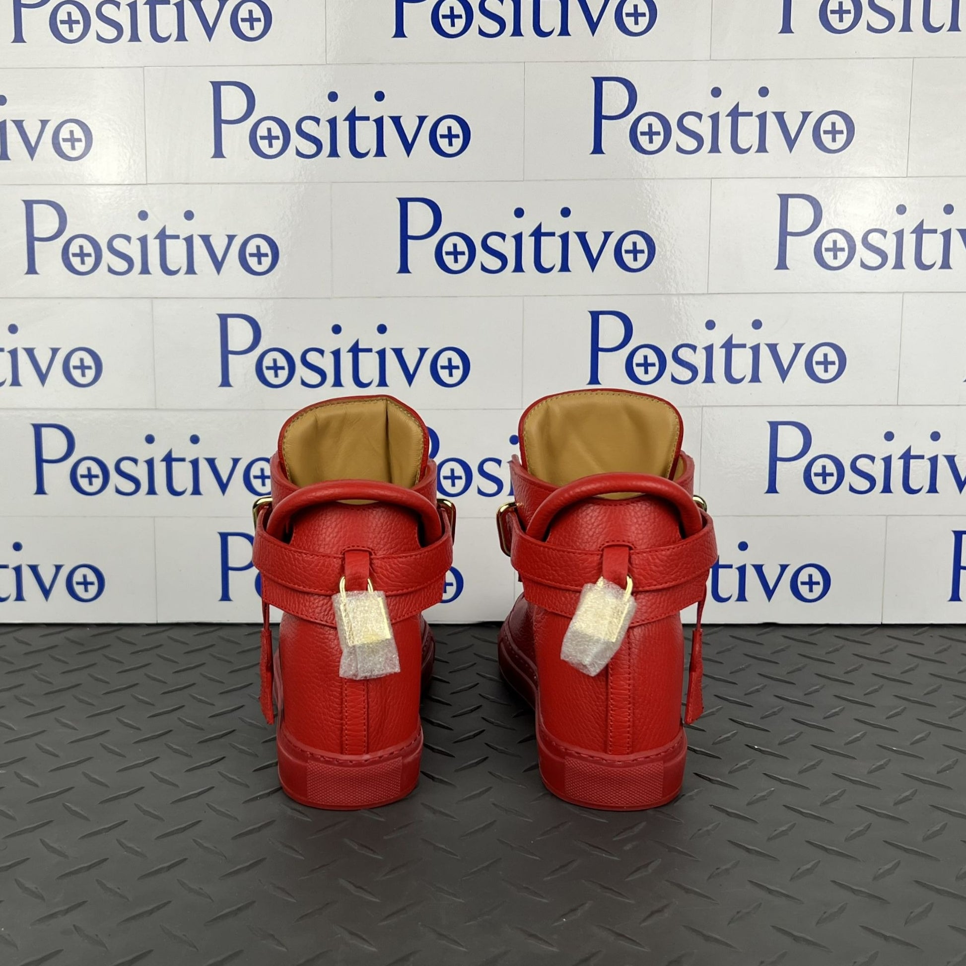 Buscemi 100MM Alta Red Leather Sneaker | Positivo Clothing