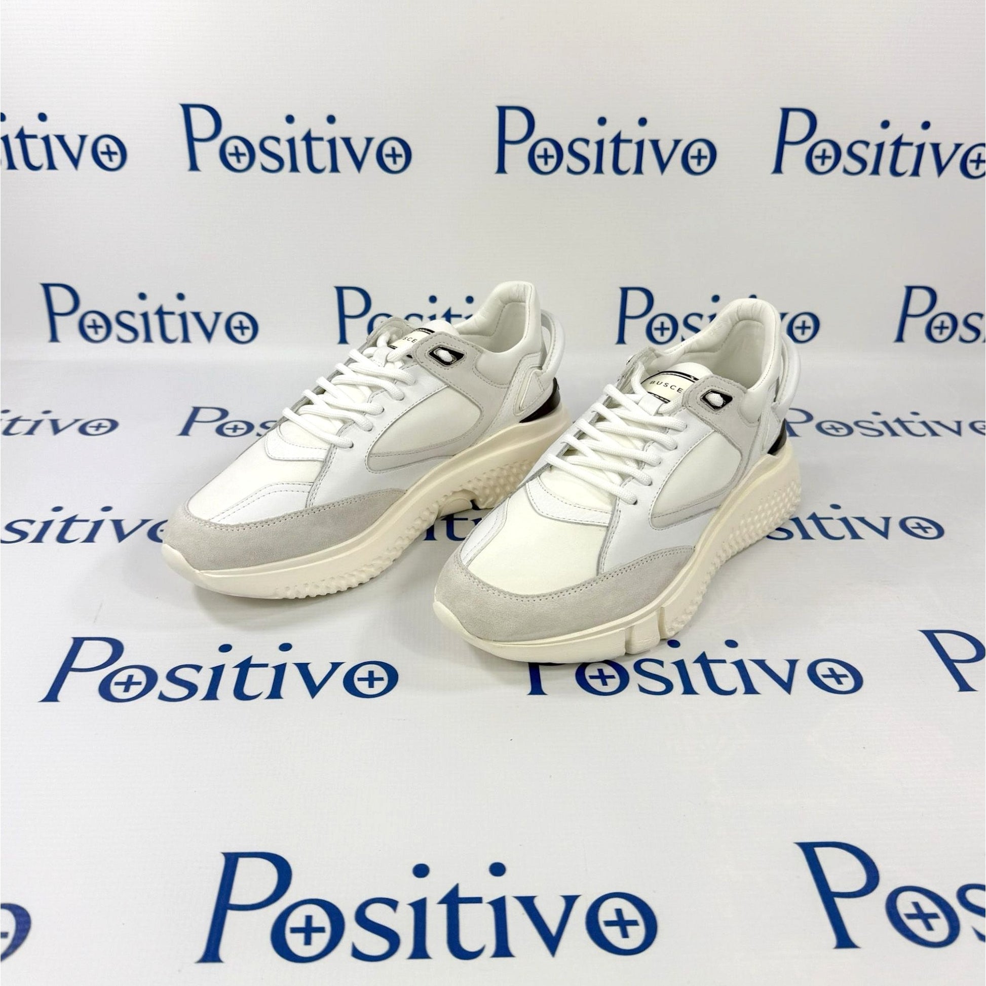 Buscemi Veloce Mix Alce Bianco Ottico Suede Neoprene Sneakers | Positivo Clothing