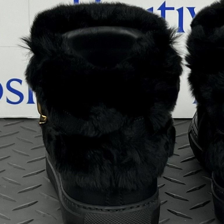 Buscemi Womens 100MM Rabbit Black Leather/Fur Sneakers | Positivo Clothing