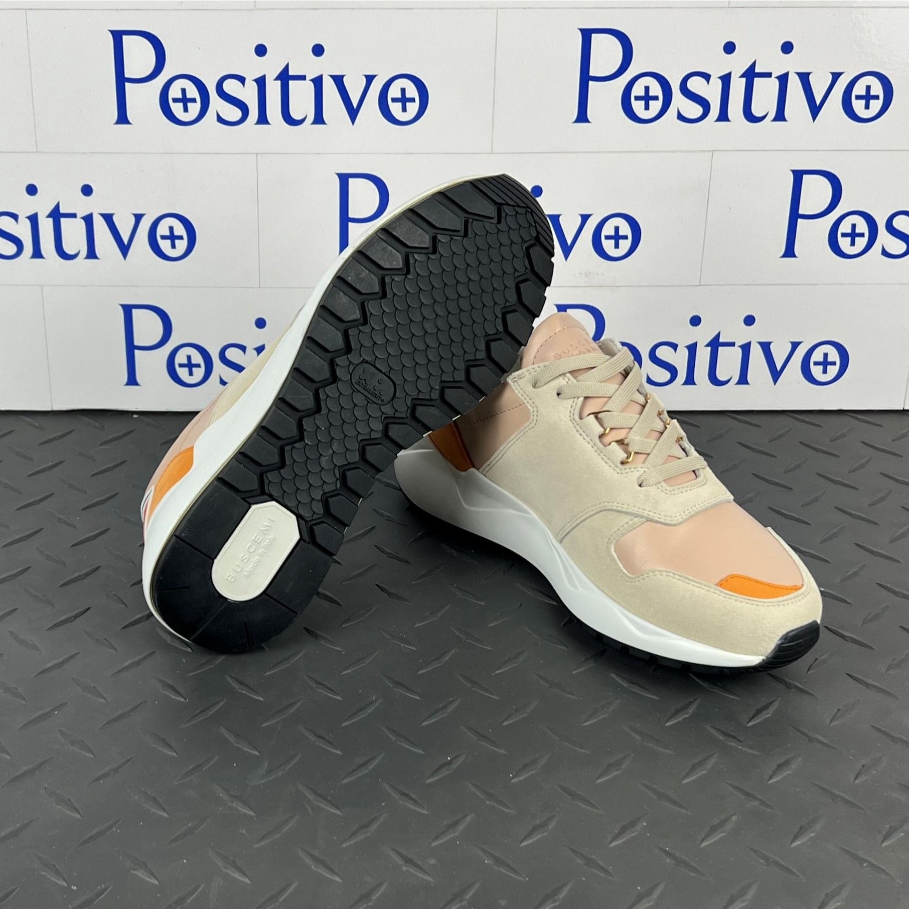 Buscemi Womens Ventura Nude Trio Leather Sneakers SAMPLE | Positivo Clothing