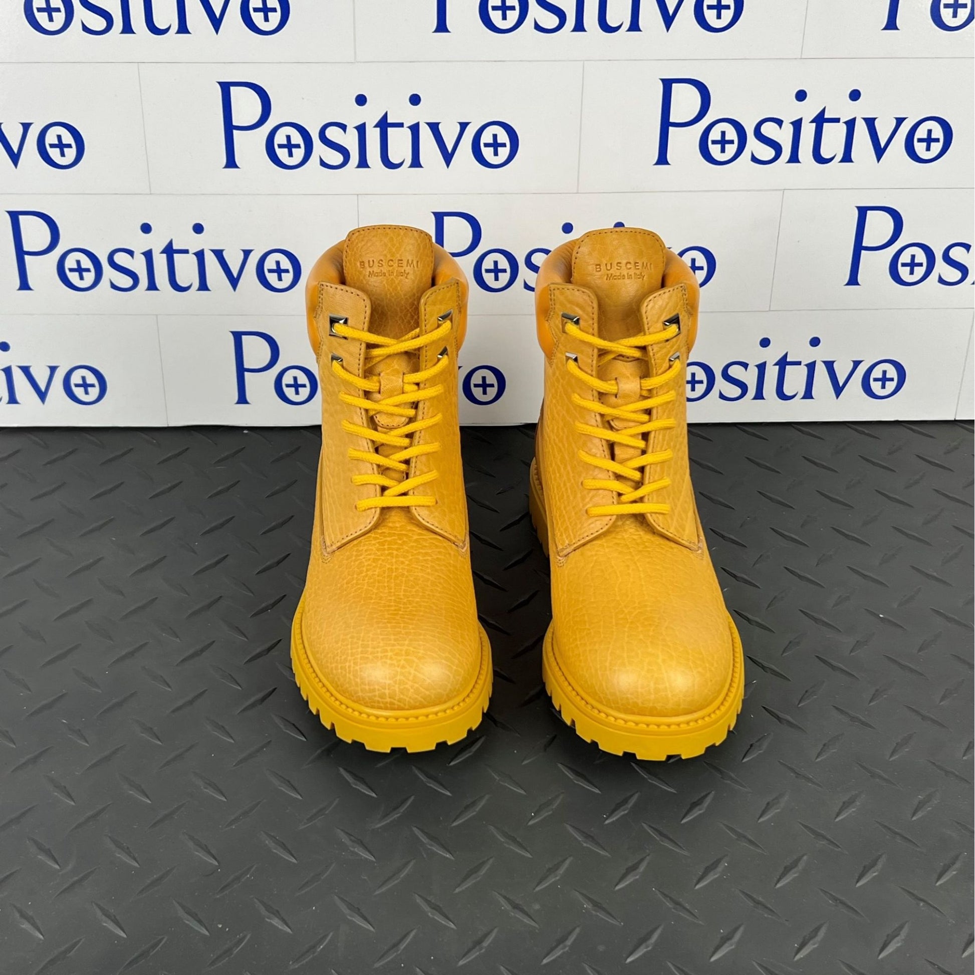 Buscemi Womens Site Boot Yellow Leather Boots SAMPLE | Positivo Clothing