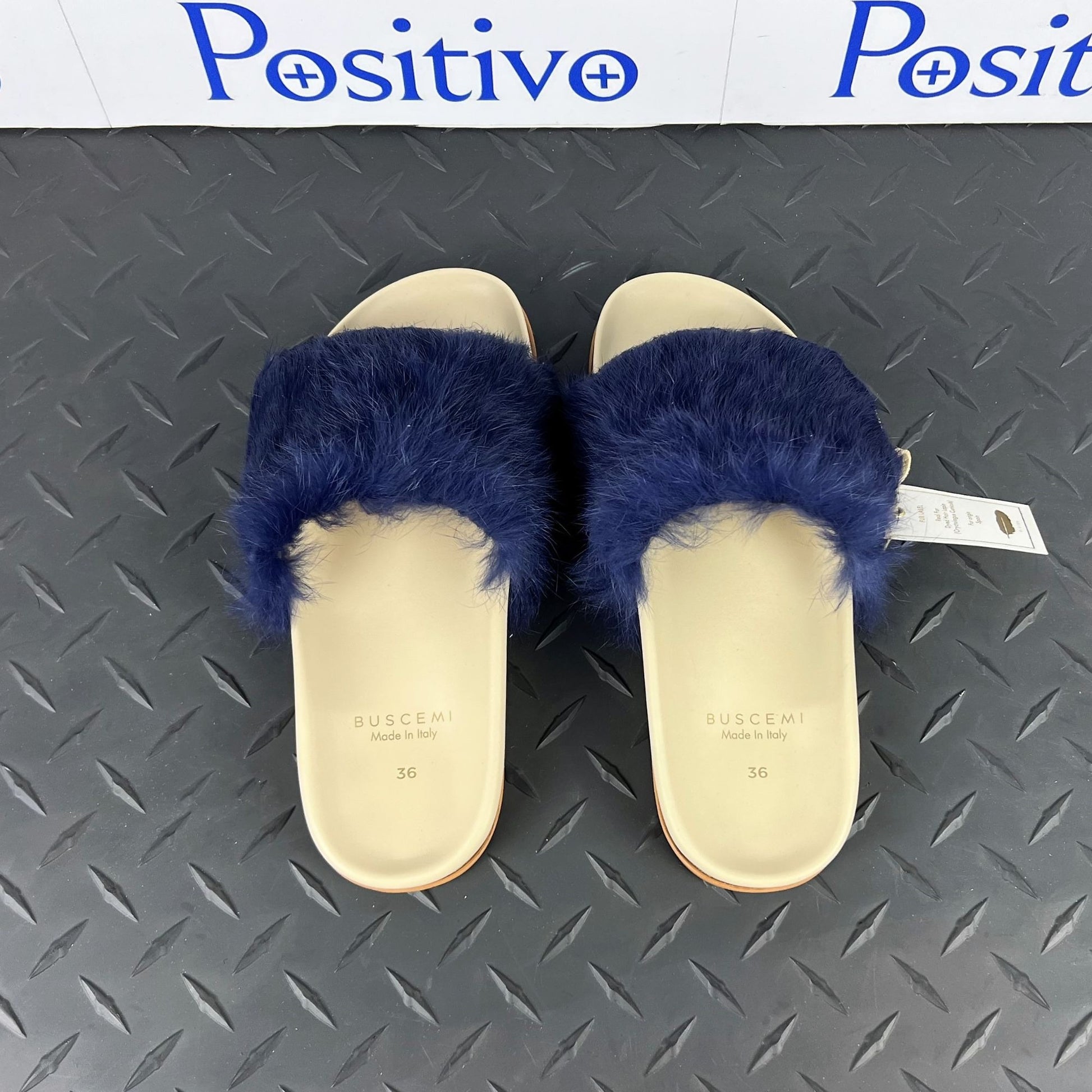 Buscemi Slide Fur Clot Purple Leather Slippers | Positivo Clothing