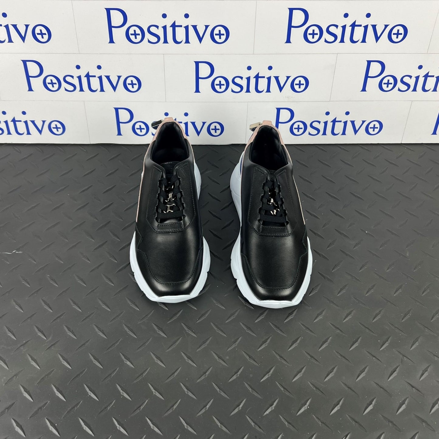 Buscemi Womens Strada Black Trio Leather Sneakers | Positivo Clothing