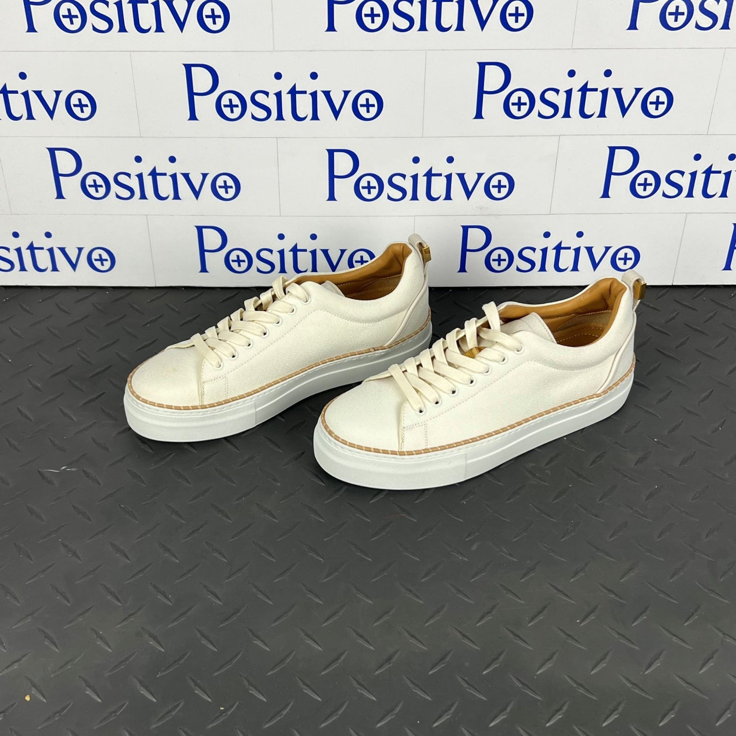 Buscemi Womens Tennis Crepone Off White Leather Sneakers SAMPLE | Positivo Clothing