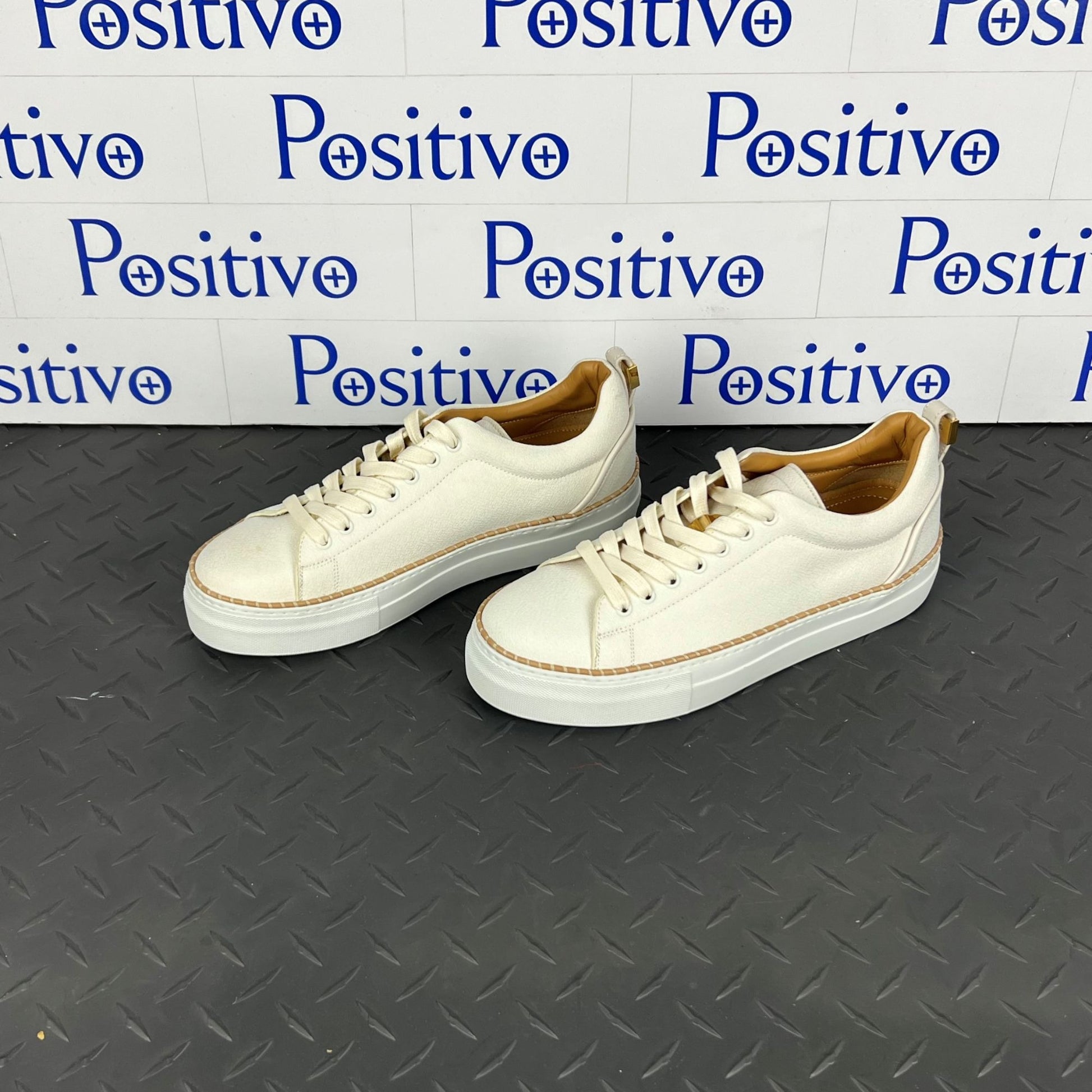 Buscemi Womens Tennis Crepone Off White Leather Sneakers SAMPLE | Positivo Clothing