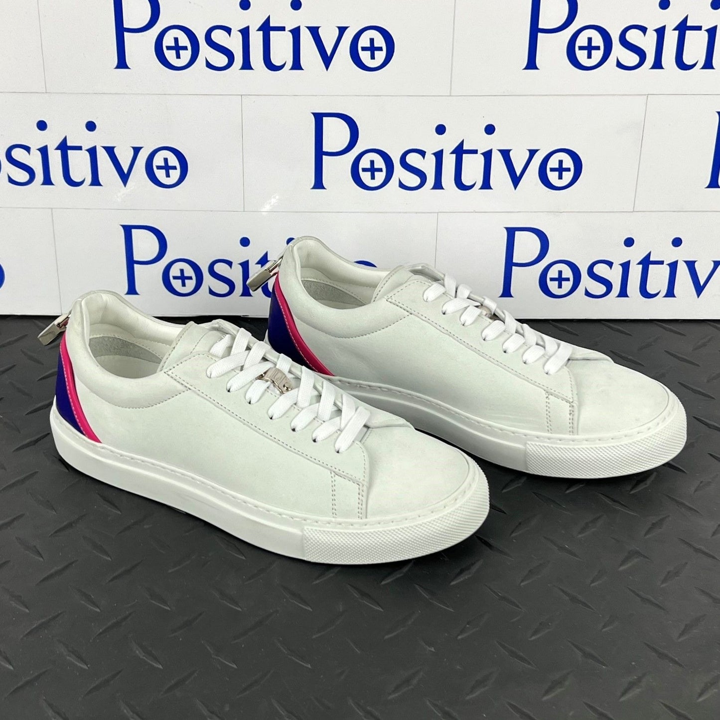 Buscemi Women's Tennis Lock Purple Trio Leather Sneakers SAMPLE