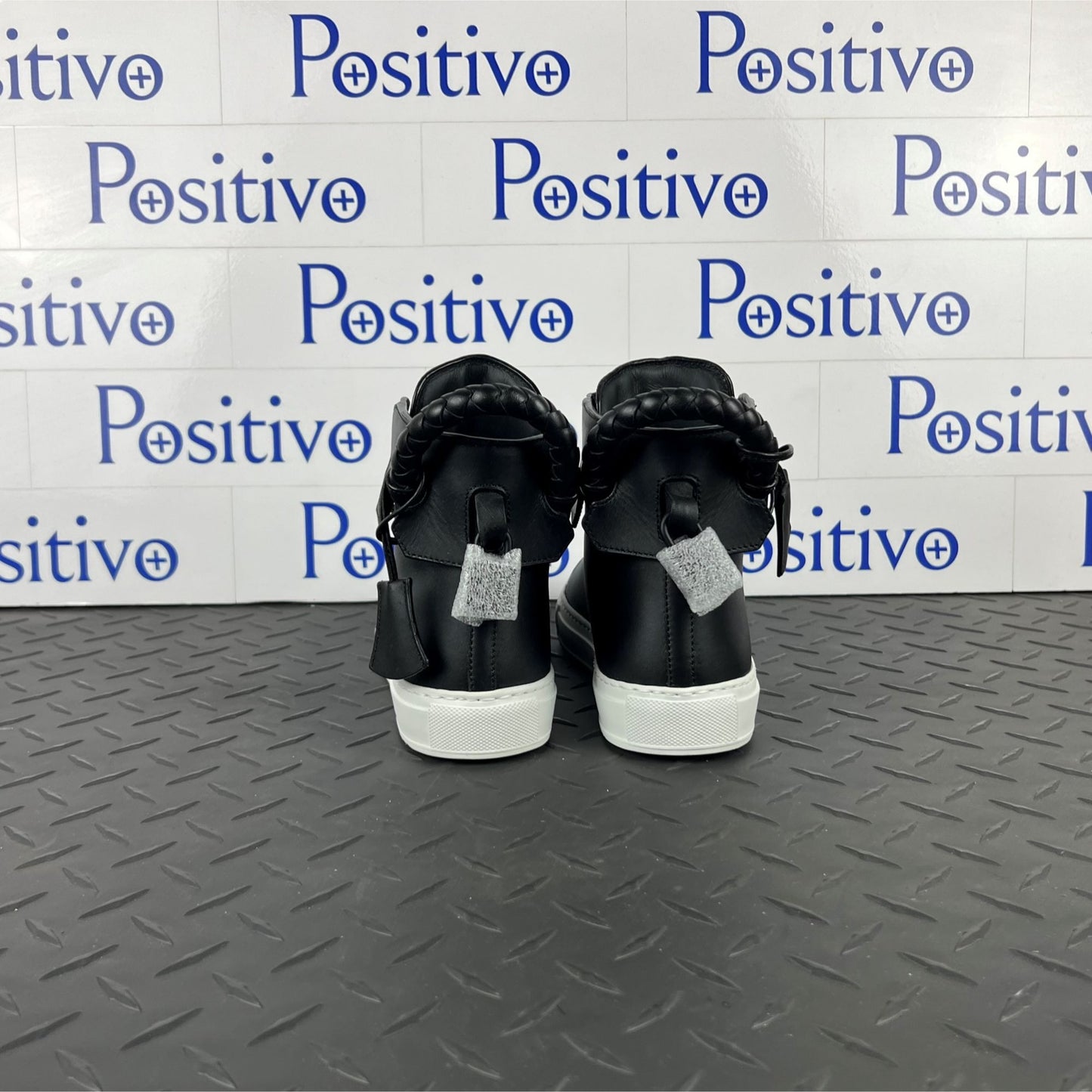 Buscemi Womens 125MM Weave Black Leather Sneakers SAMPLE | Positivo Clothing