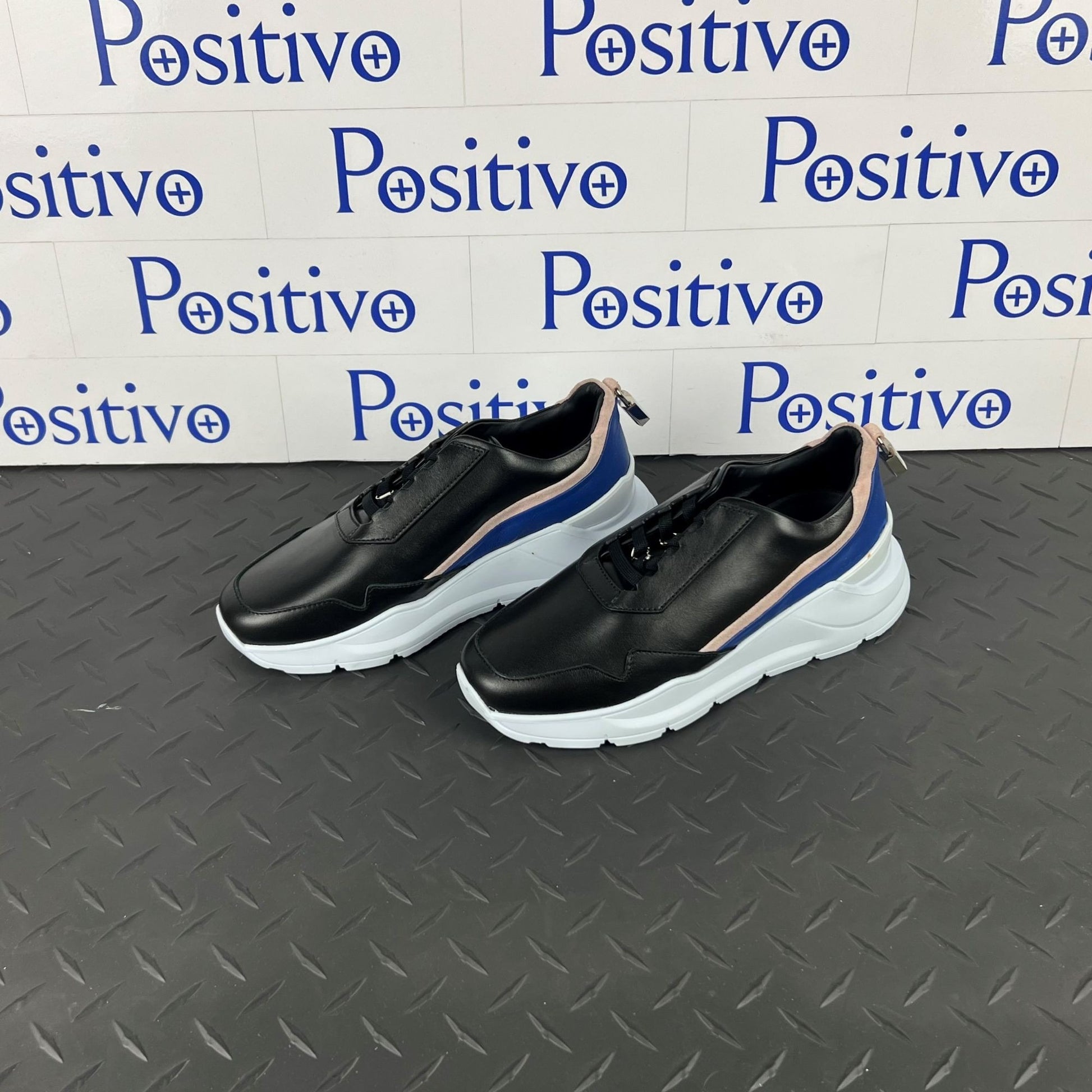 Buscemi Womens Strada Black Trio Leather Sneakers | Positivo Clothing
