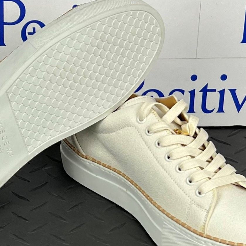Buscemi Womens Tennis Crepone Off White Leather Sneakers SAMPLE | Positivo Clothing