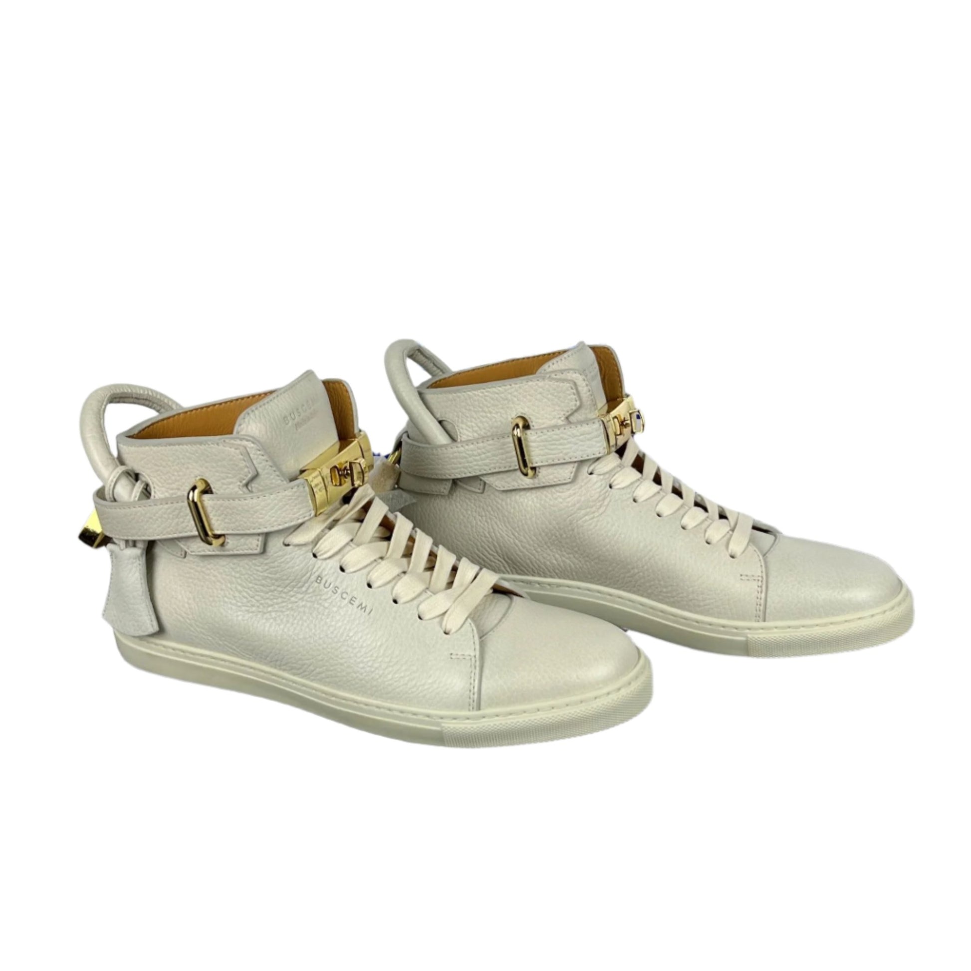 Buscemi Mens 100MM Off White Leather Sneakers SAMPLE | Positivo Clothing