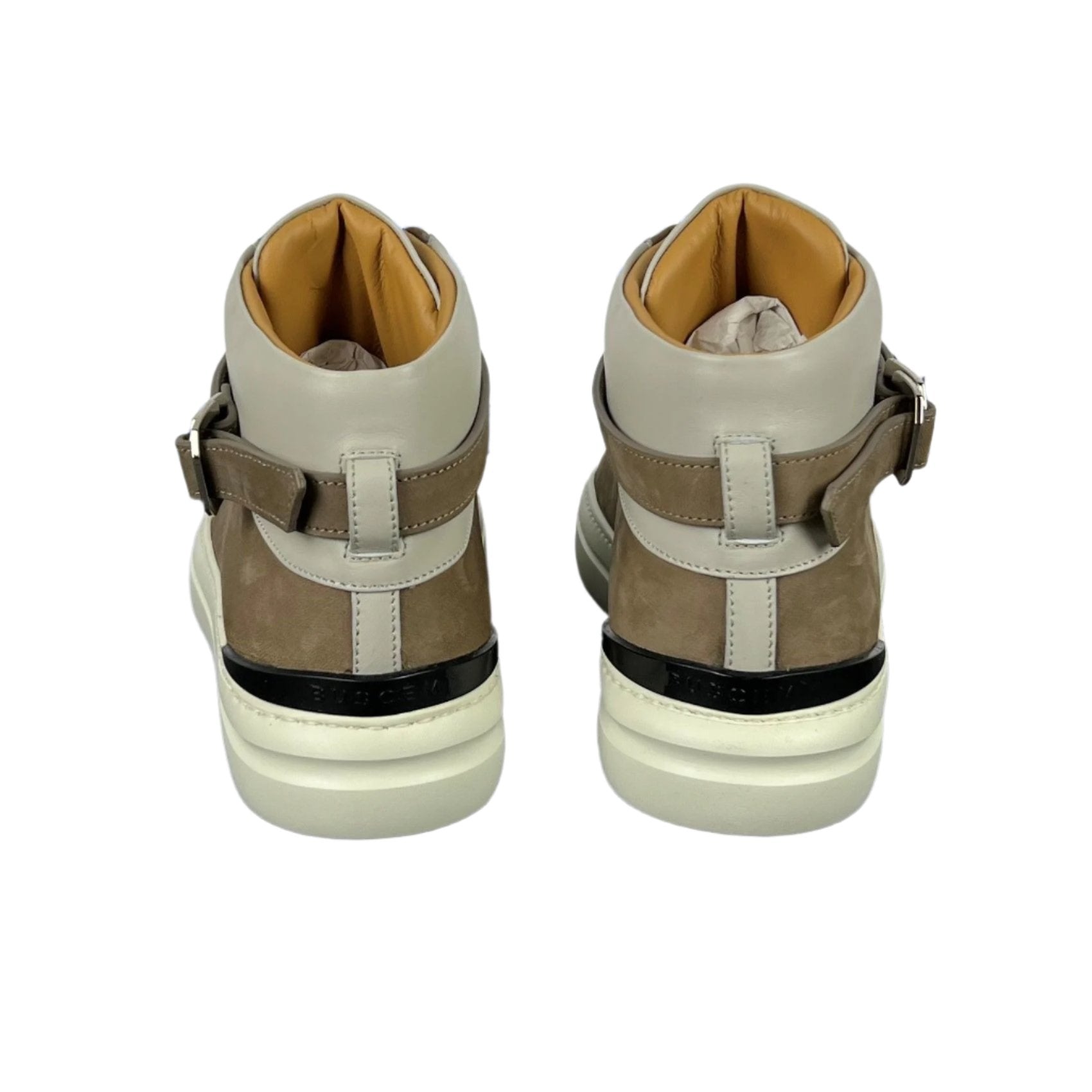 Buscemi Mens 100MM Sport Taupe Leather Sneakers SAMPLE | Positivo Clothing