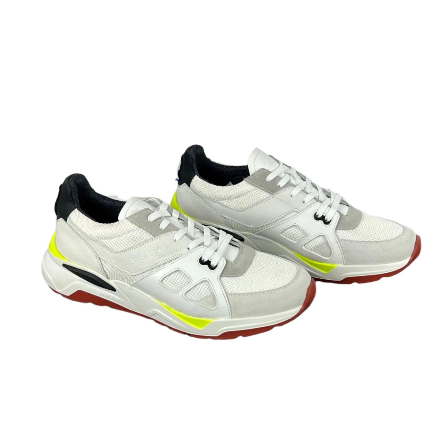 Buscemi Mens B Runner White Leather Sneakers SAMPLE | Positivo Clothing