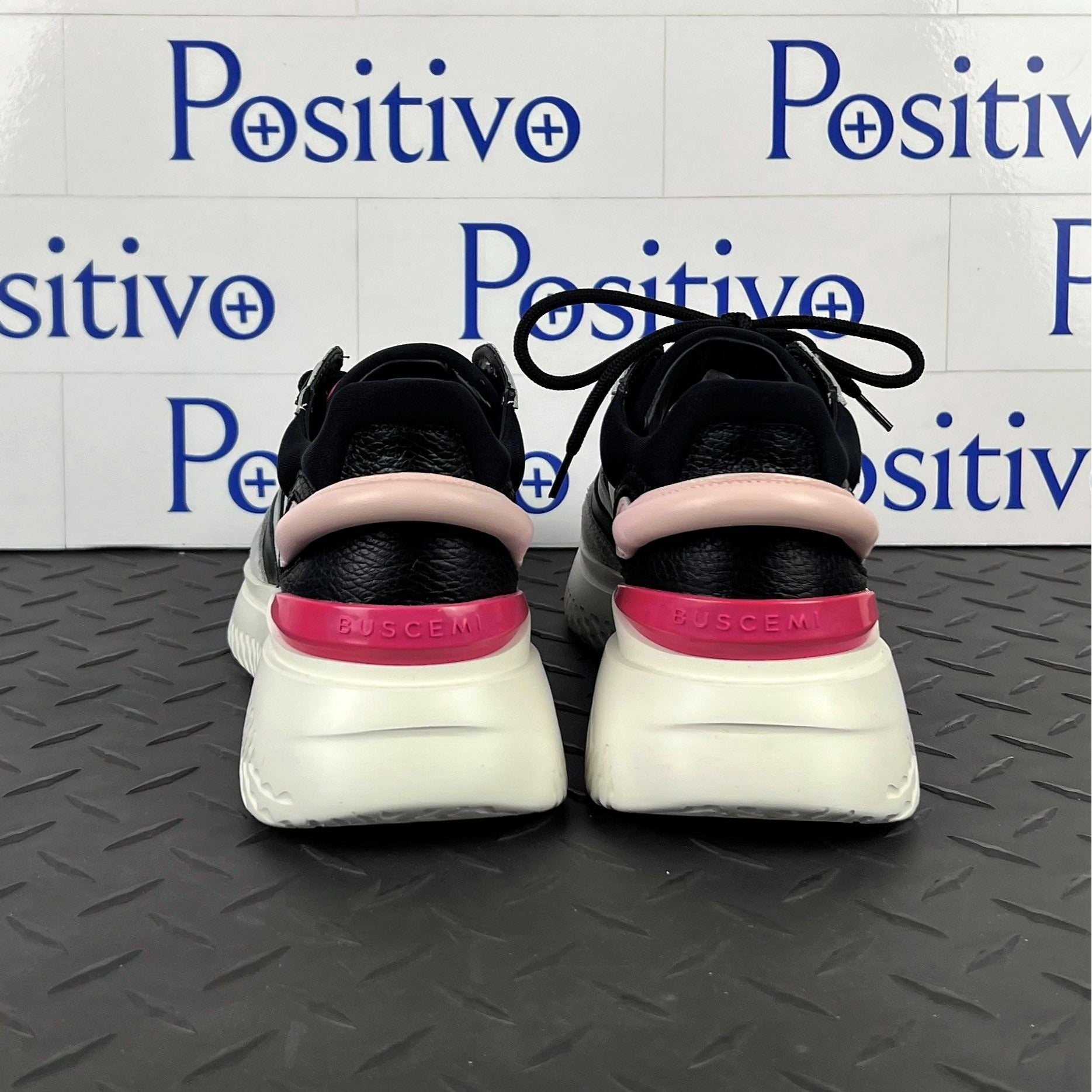 Buscemi Womens Veloce Black Trio Leather Sneakers | Positivo Clothing