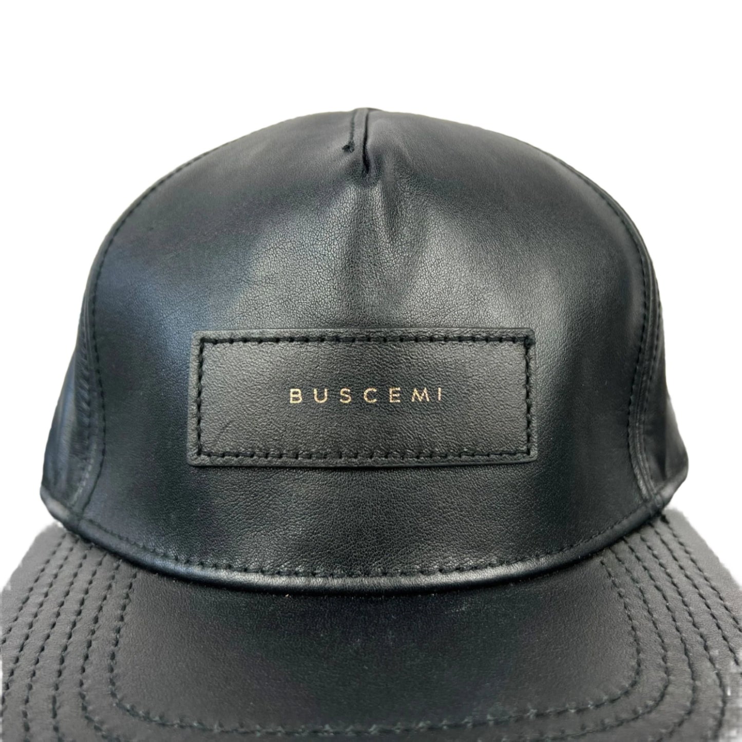 Buscemi Postback Black Smooth Cow Leather Hat SAMPLE | Positivo Clothing