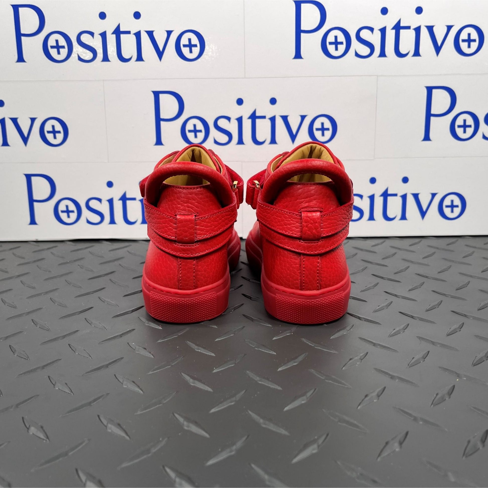Buscemi 100MM Kid Alce Red Leather Sneakers | Positivo Clothing