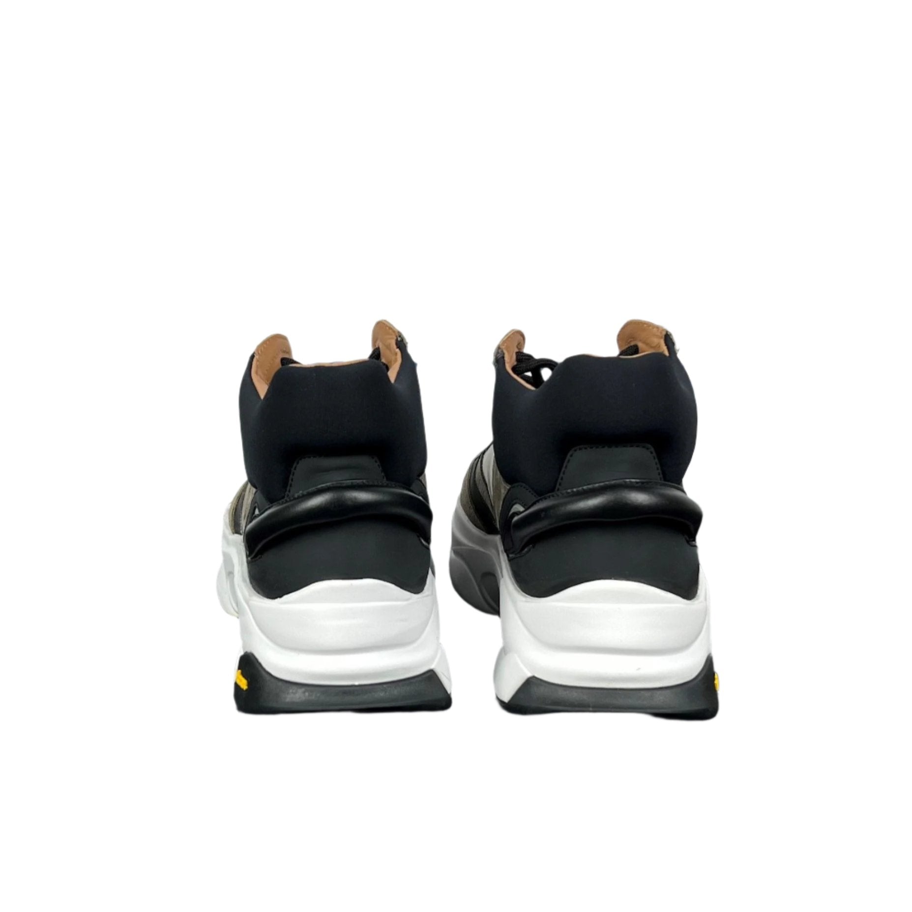 Buscemi Mens Veloce Mix Materials Multi Green Leather Sneakers | Positivo Clothing