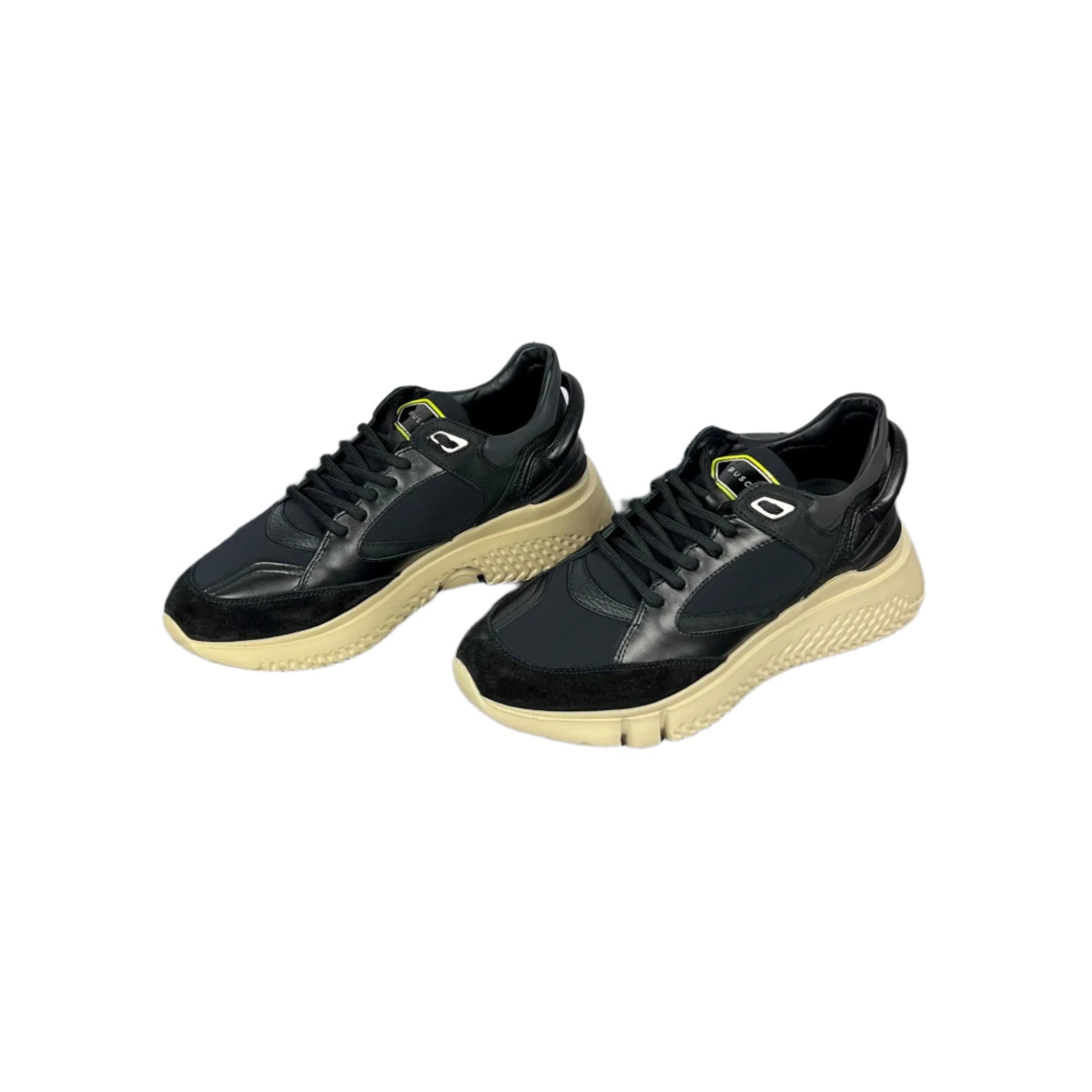 Buscemi Mens Veloce Mix Black Suede/Neoprene Sneakers | Positivo Clothing