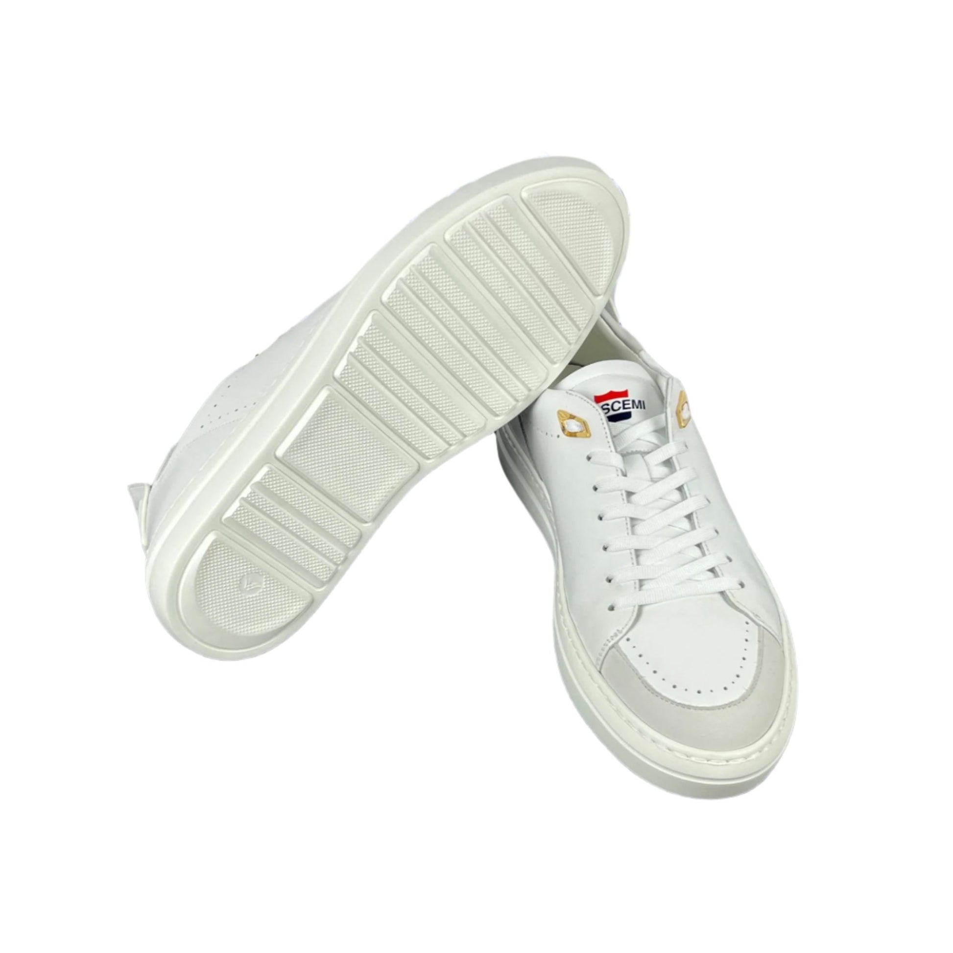 Buscemi Mens Uno Sport White Leather Sneakers SAMPLE | Positivo Clothing