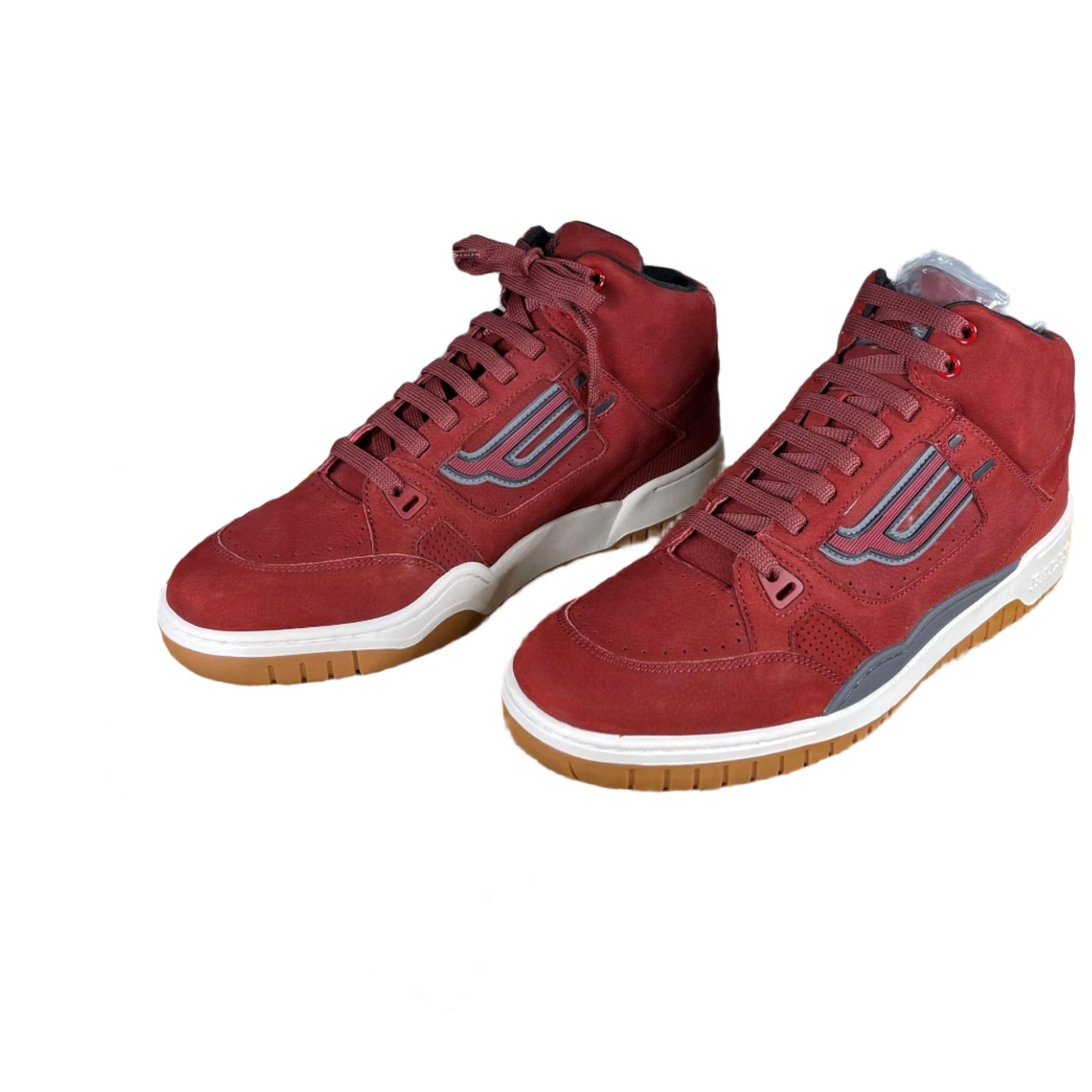 Bally King Red Leather High Top Sneakers - Positivo Clothing
