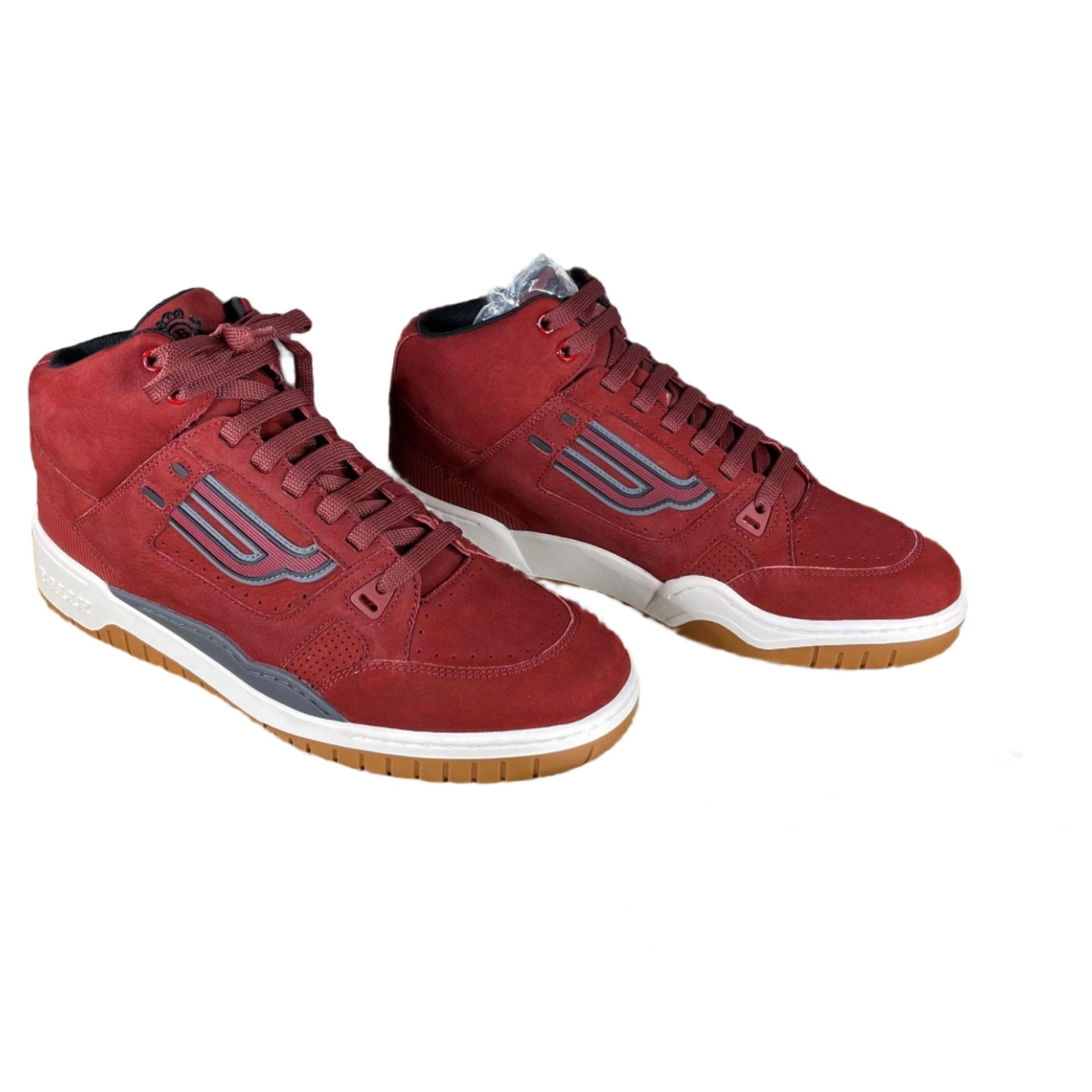 Bally King Red Leather High Top Sneakers - Positivo Clothing