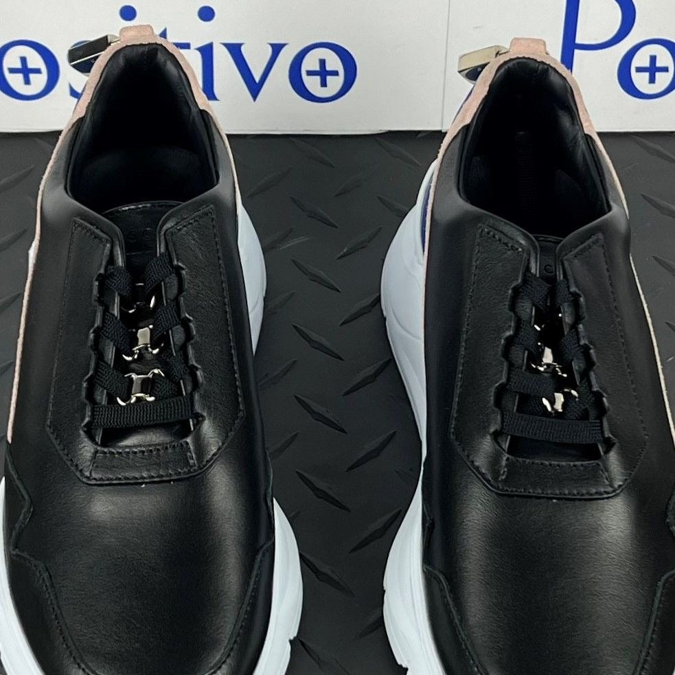 Buscemi Womens Strada Black Trio Leather Sneakers | Positivo Clothing