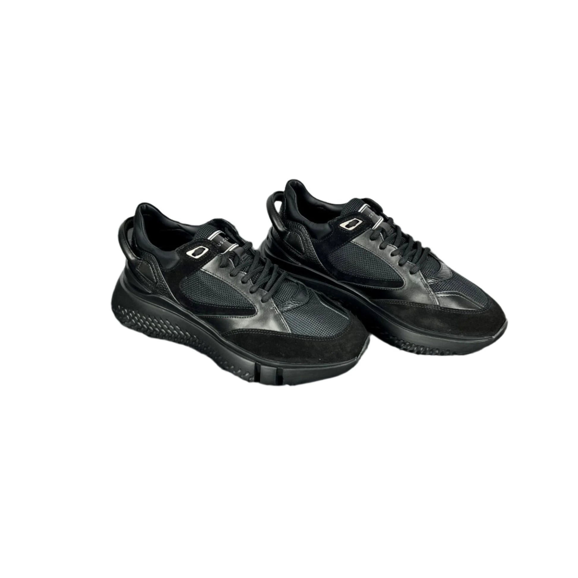 Buscemi Veloce Tonal Black Leather Sneakers | Positivo Clothing