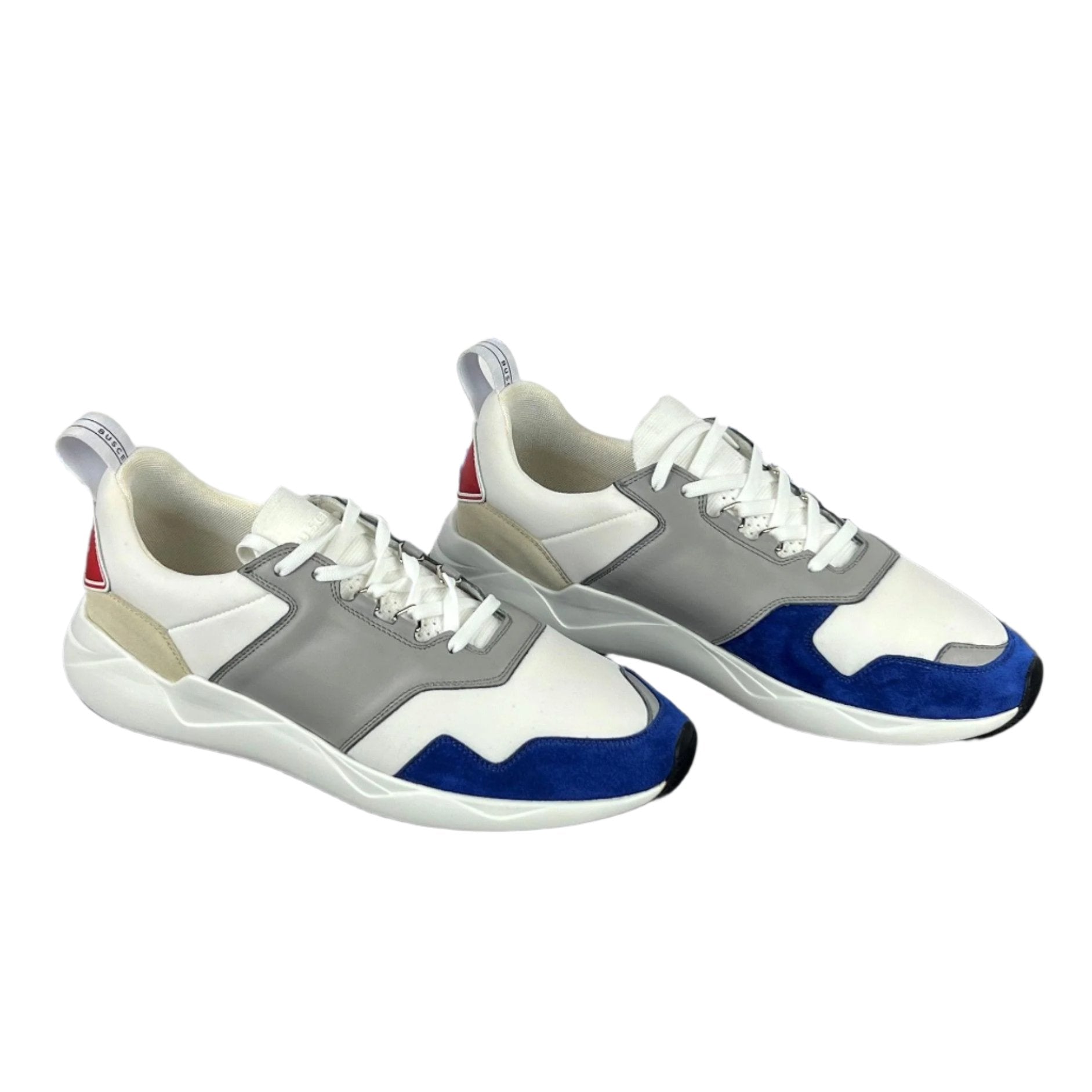 Buscemi Mens Ventura White Trio Leather Sneakers SAMPLE | Positivo Clothing