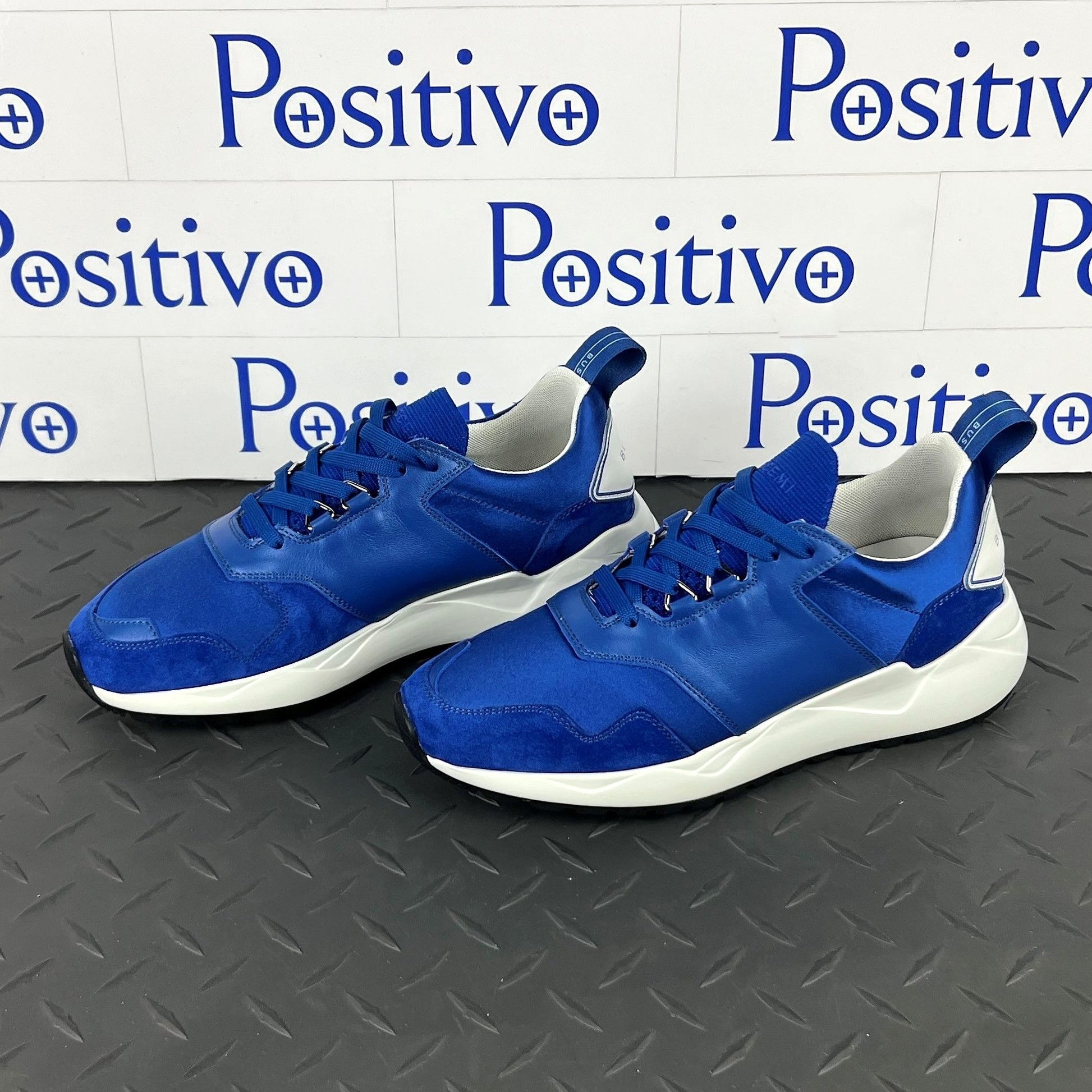 Buscemi Womens Ventura Satin Royal Leather Sneakers | Positivo Clothing