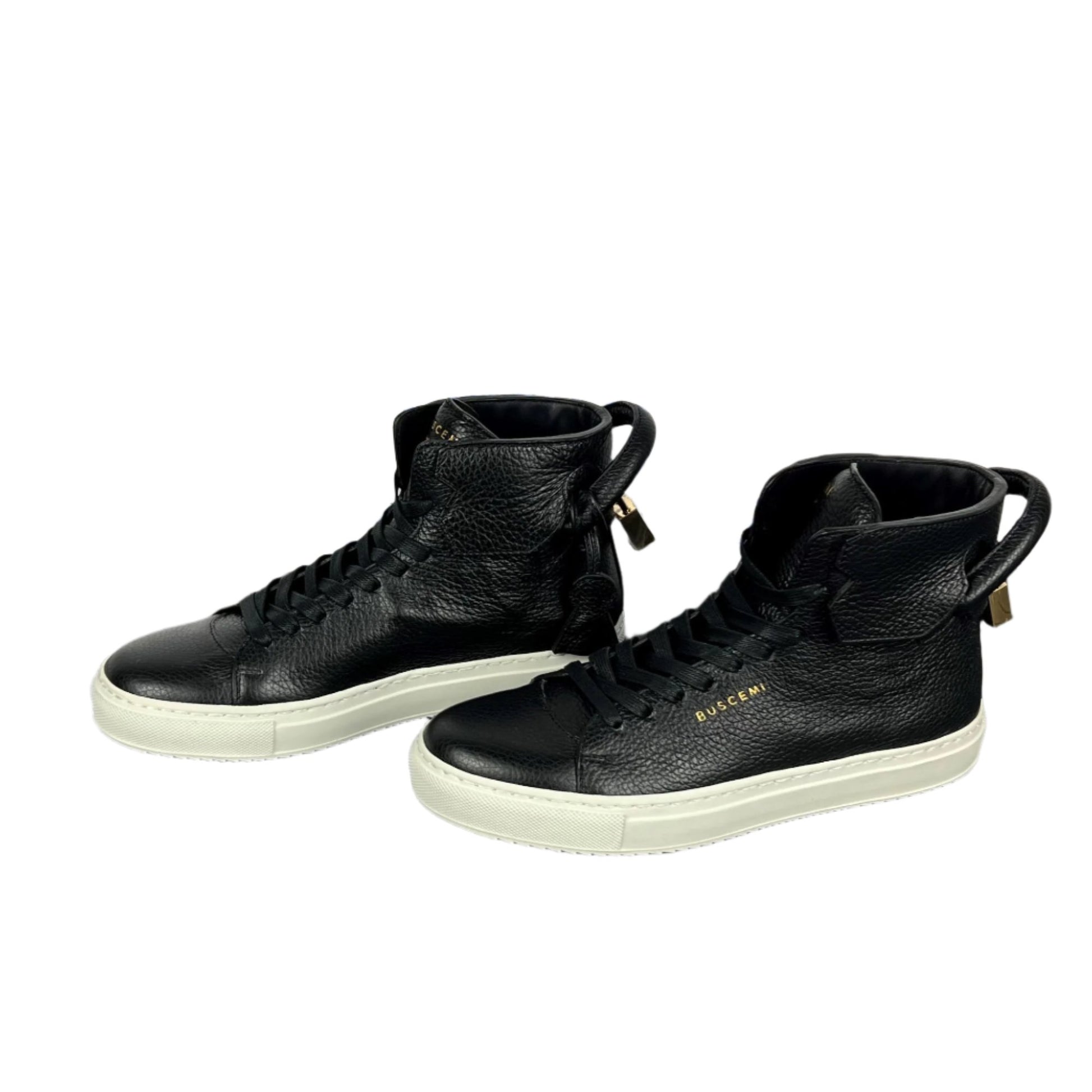 Buscemi Mens 125MM Black/White Leather Sneakers SAMPLE | Positivo Clothing