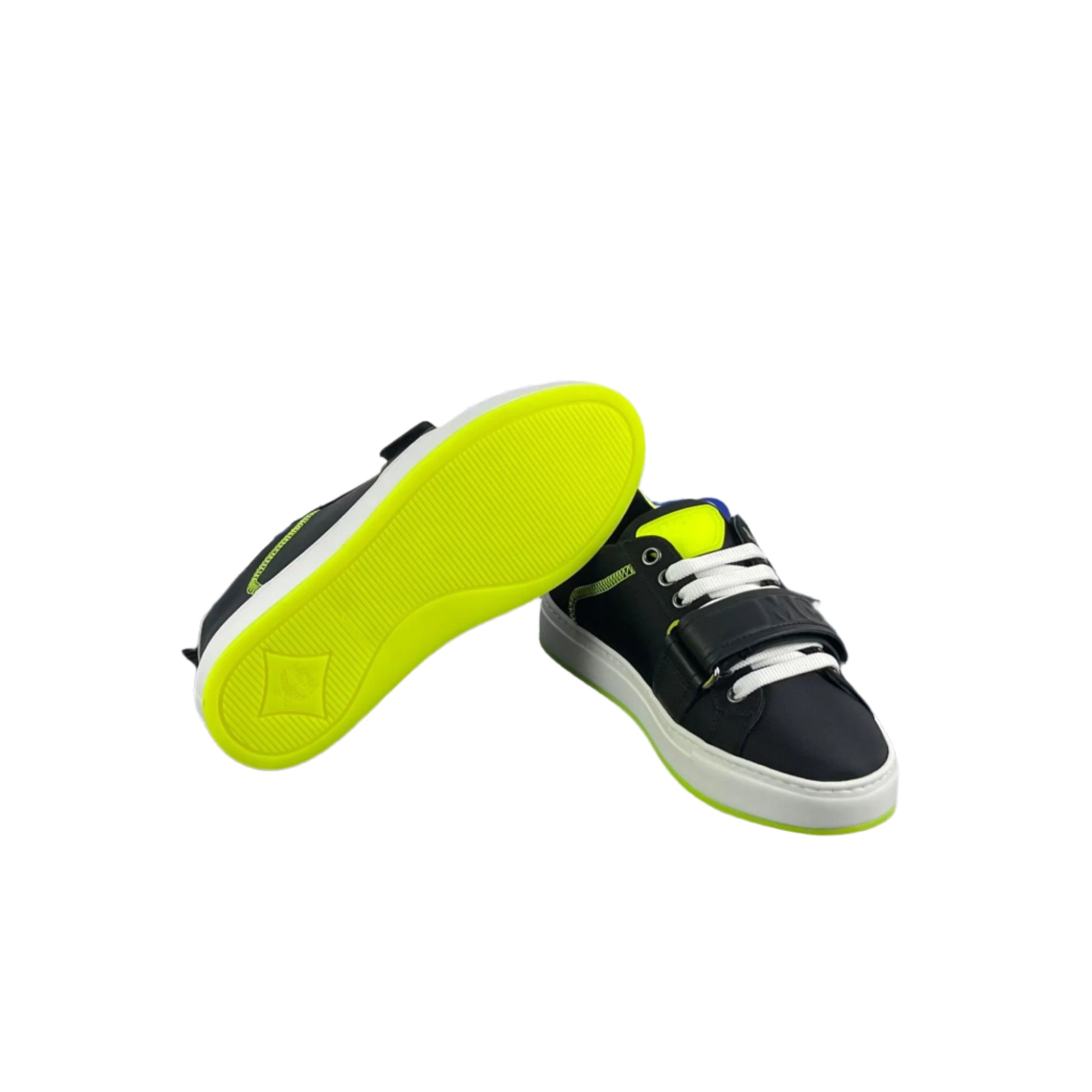 MCM Womens Lime/Black Nylon Low Top Sneakers | Positivo Clothing