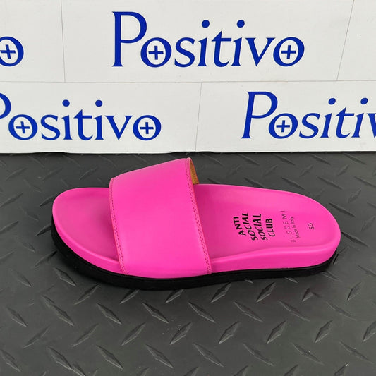 Buscemi Womens Slide ASSC Fucsia Leather Sandals | Positivo Clothing